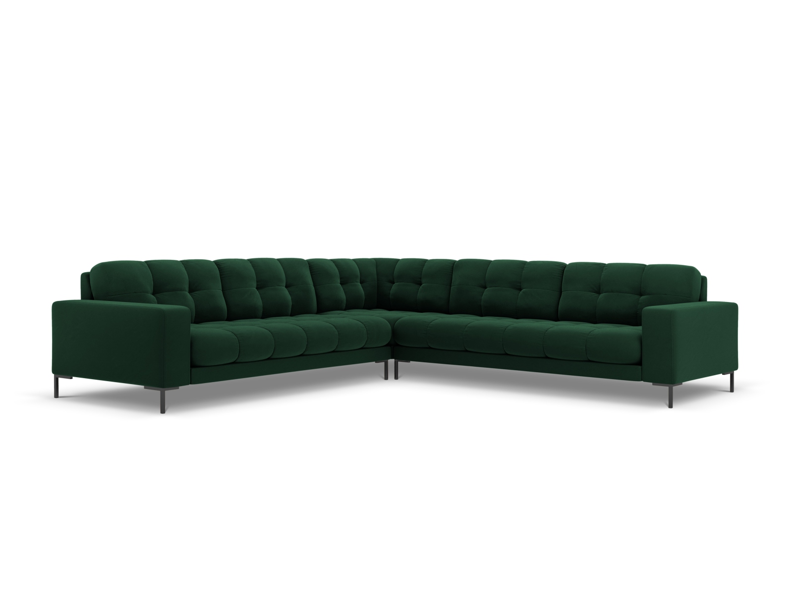 Velvet Symmetrical Corner Sofa, "Mamaia", 6 Seats, 256x256x75