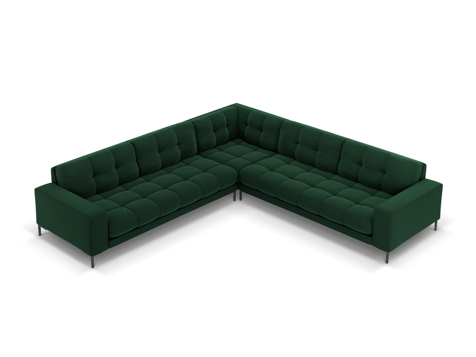 Velvet Symmetrical Corner Sofa, "Mamaia", 6 Seats, 256x256x75