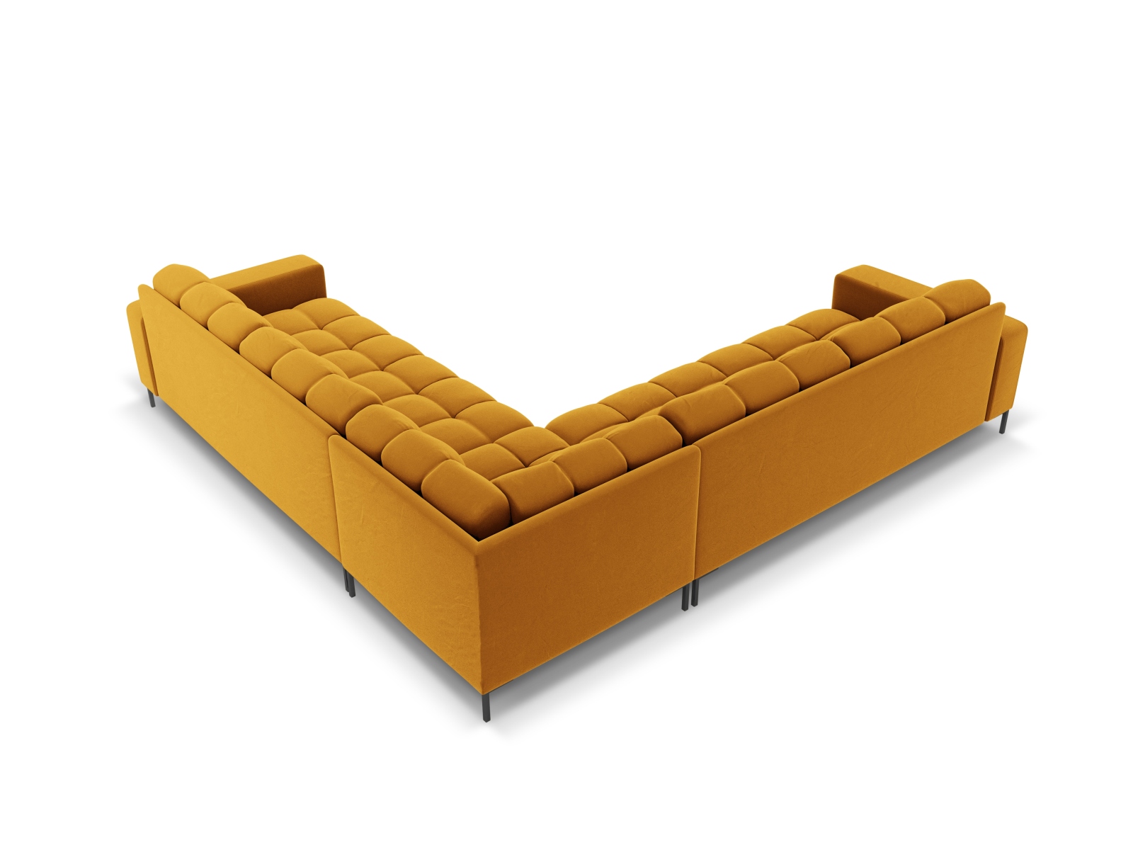 Velvet Symmetrical Corner Sofa, "Mamaia", 6 Seats, 256x256x75