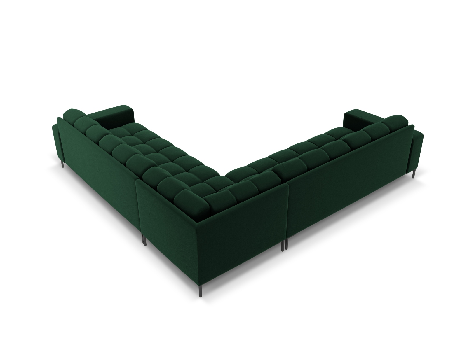 Velvet Symmetrical Corner Sofa, "Mamaia", 6 Seats, 256x256x75