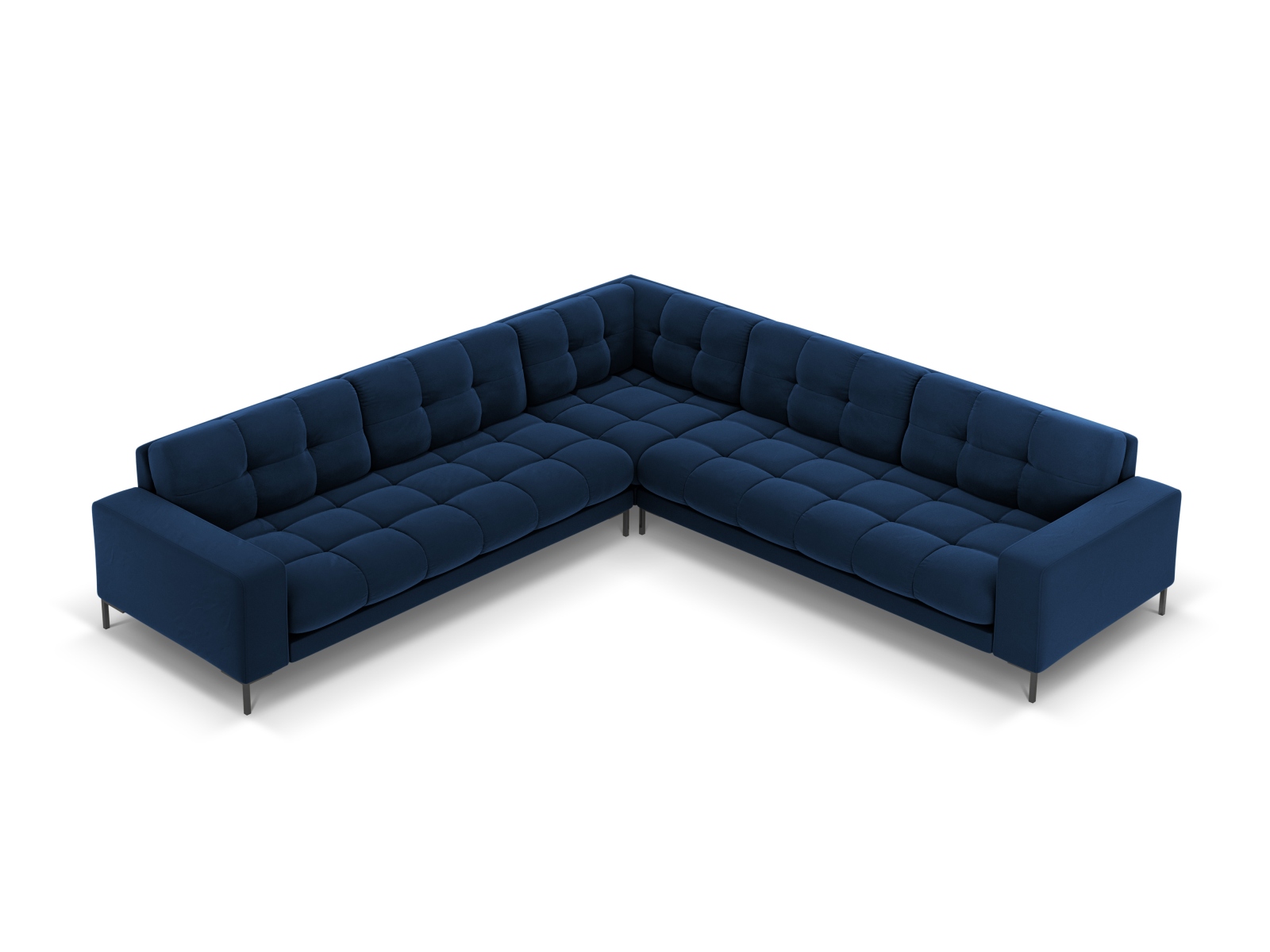 Velvet Symmetrical Corner Sofa, "Mamaia", 6 Seats, 256x256x75