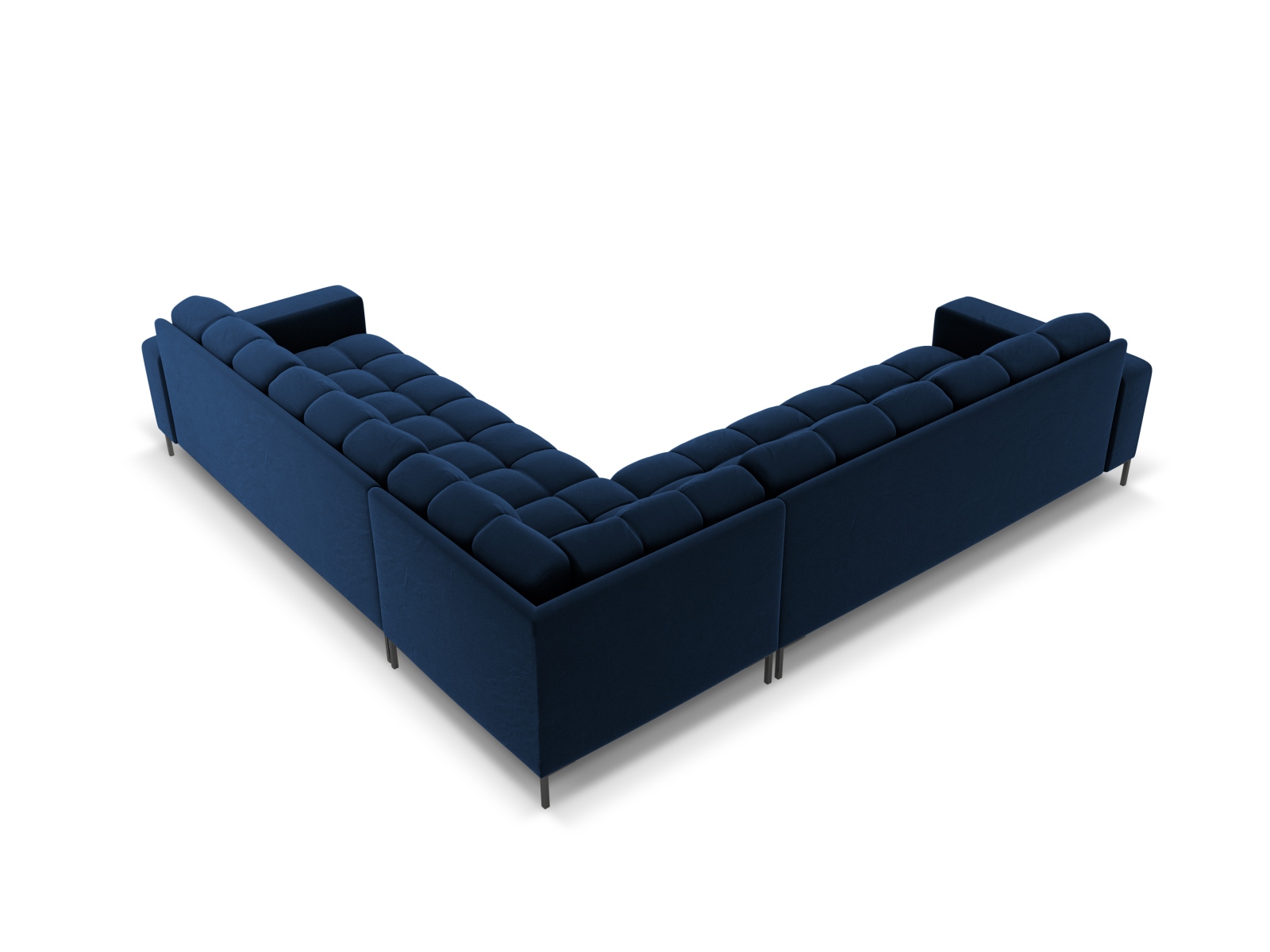 Velvet Symmetrical Corner Sofa, "Mamaia", 6 Seats, 256x256x75