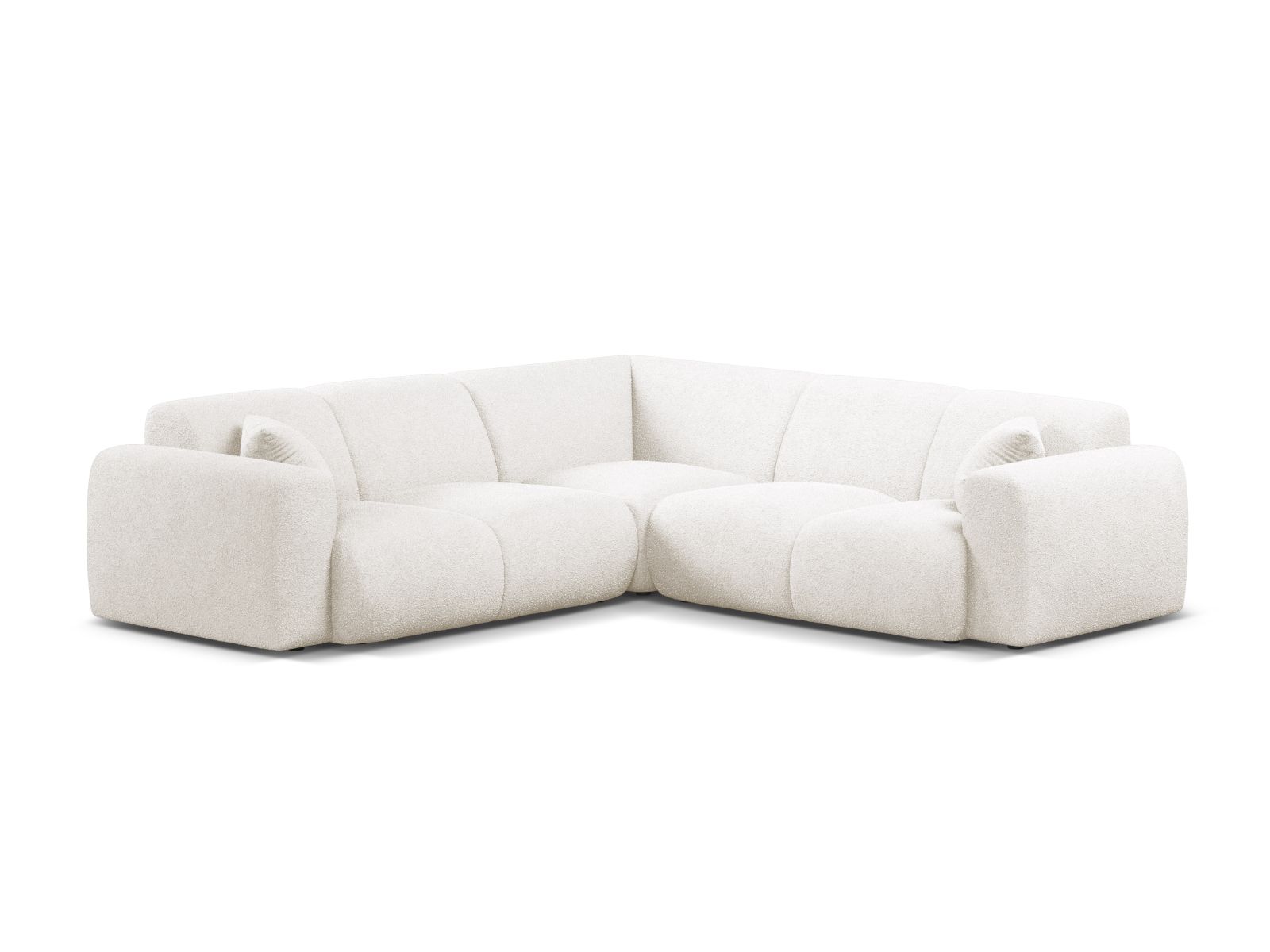 Boucle Symmetrical Corner Sofa, "Molino", 5 Seats, 252x252x72