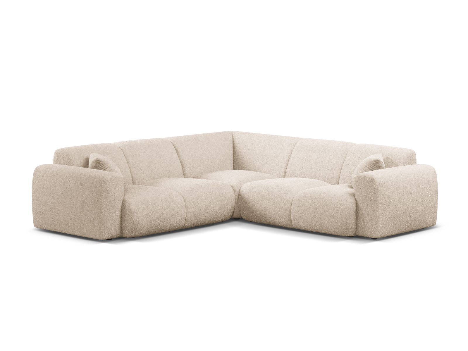 Boucle Symmetrical Corner Sofa, "Molino", 5 Seats, 252x252x72