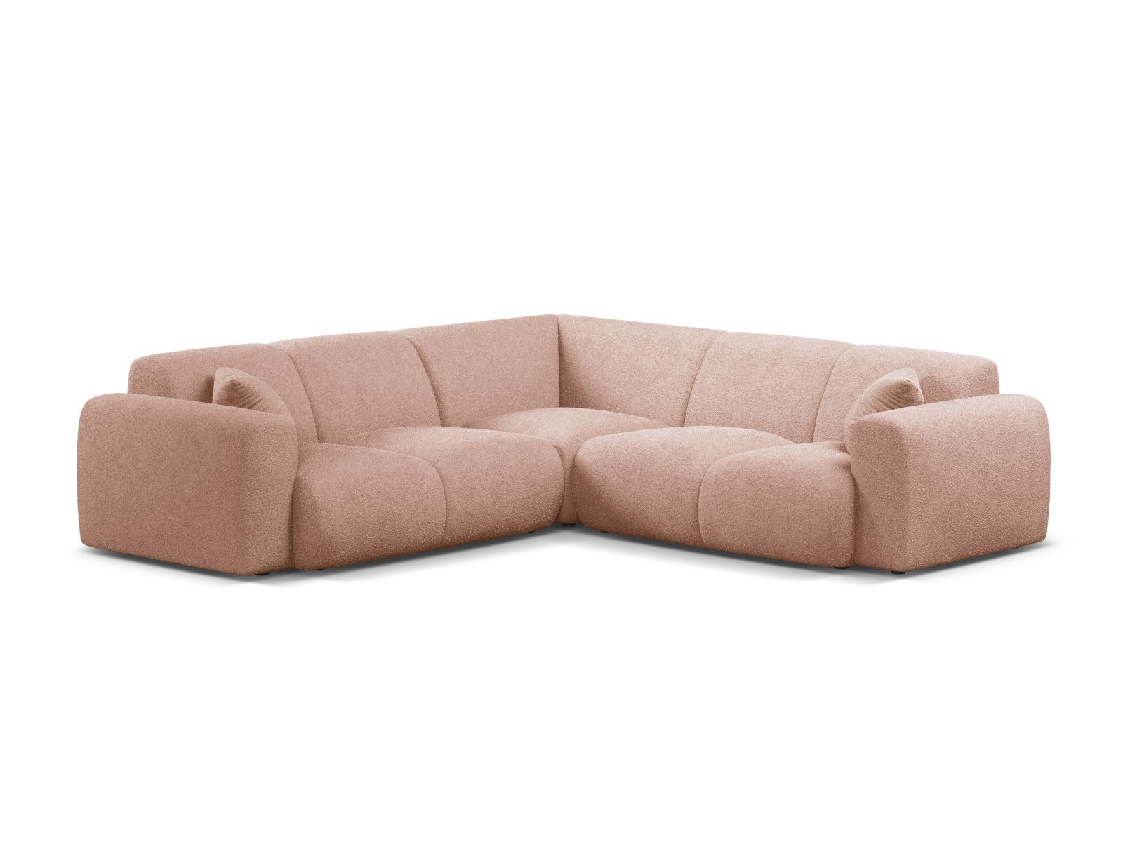 Boucle Symmetrical Corner Sofa, "Molino", 5 Seats, 252x252x72