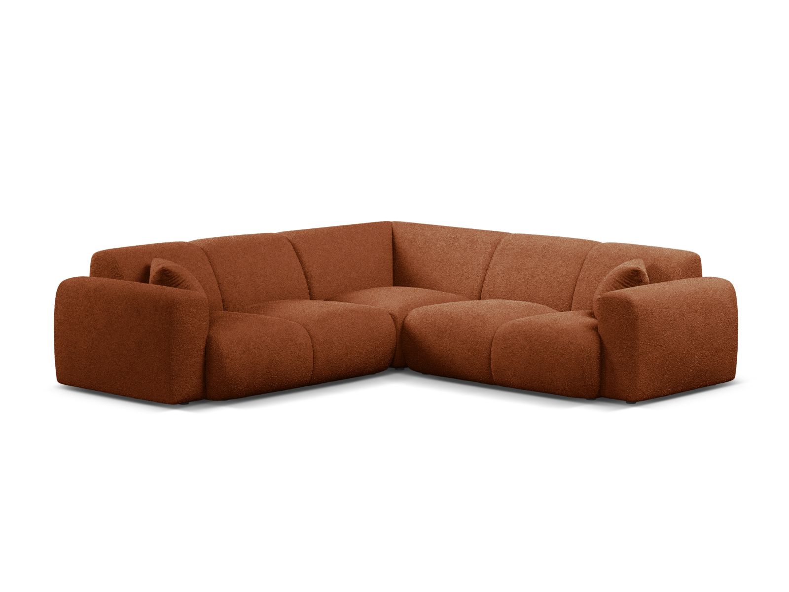 Boucle Symmetrical Corner Sofa, "Molino", 5 Seats, 252x252x72
