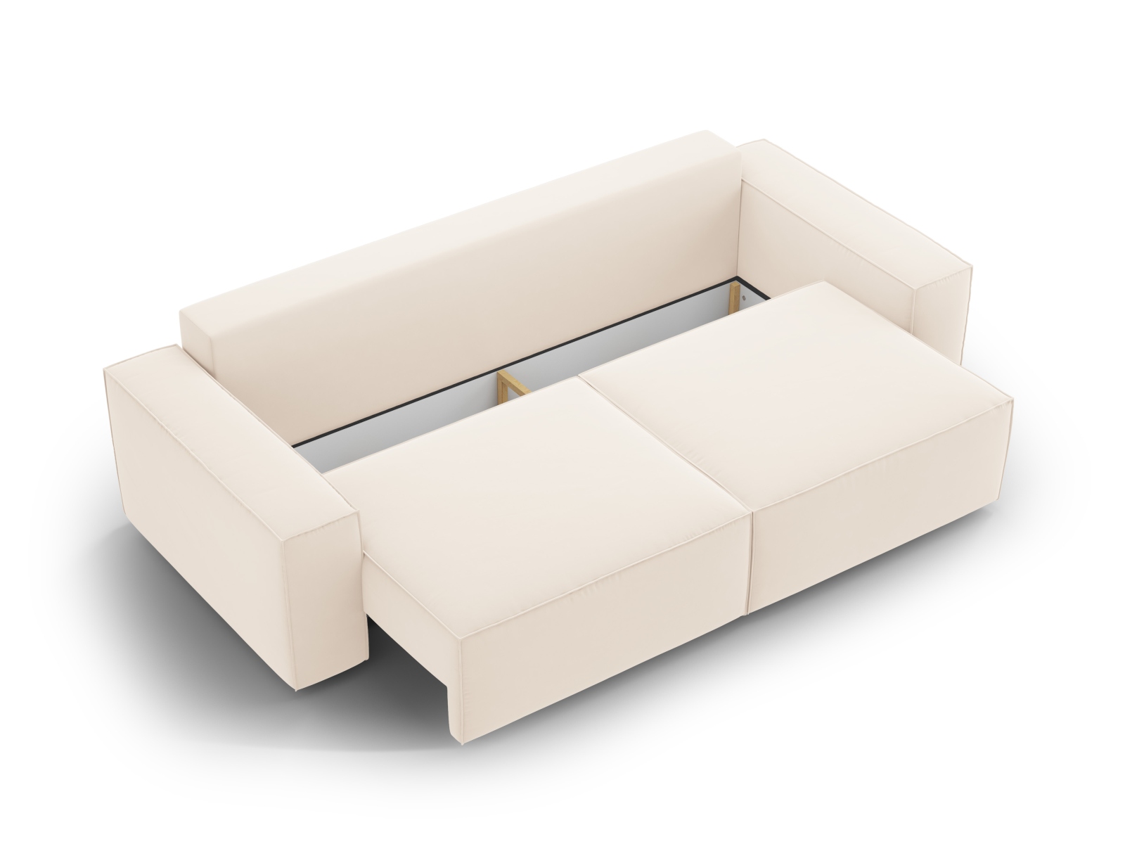 Velvet Sofa With Bed Function And Box, "Jodie", 3 Seats, 247x107x86