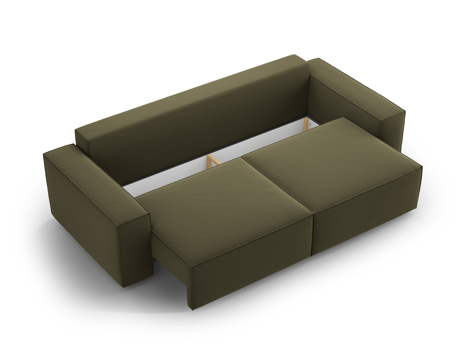 Velvet Sofa With Bed Function And Box, "Jodie", 3 Seats, 247x107x86