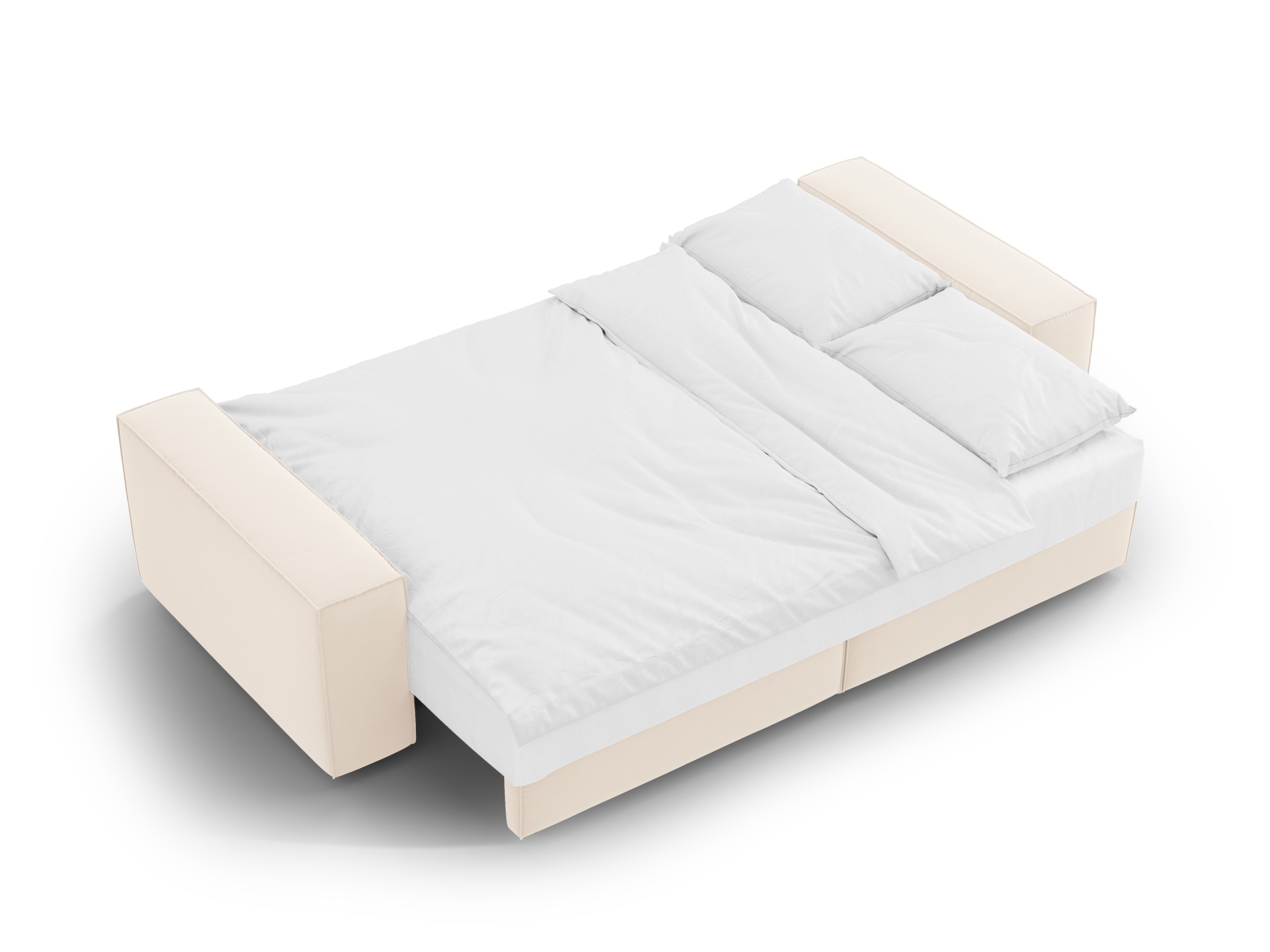 Velvet Sofa With Bed Function And Box, "Jodie", 3 Seats, 247x107x86