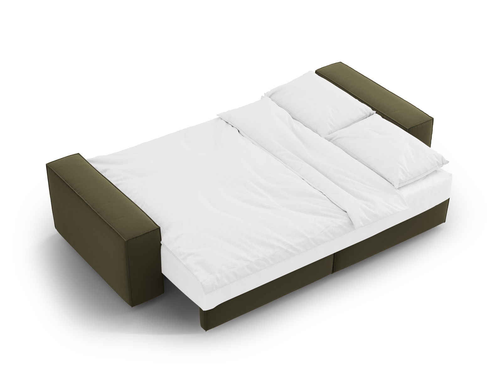 Velvet Sofa With Bed Function And Box, "Jodie", 3 Seats, 247x107x86