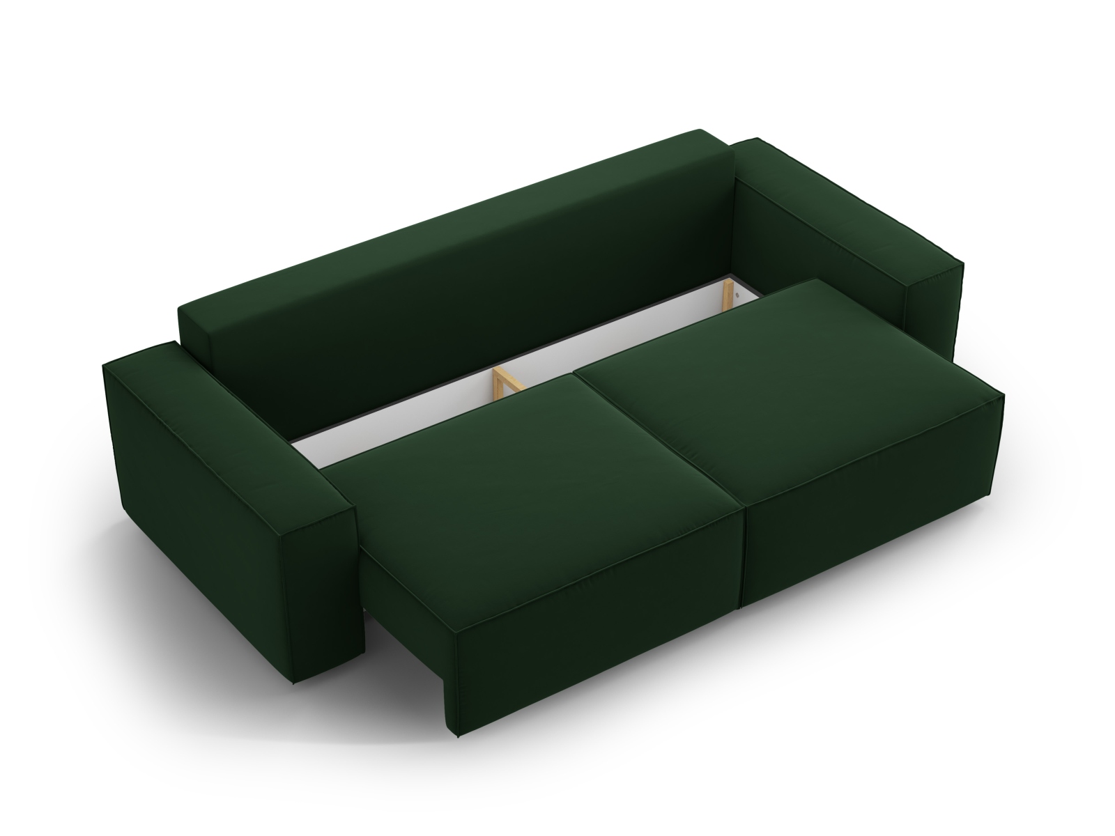 Velvet Sofa With Bed Function And Box, "Jodie", 3 Seats, 247x107x86