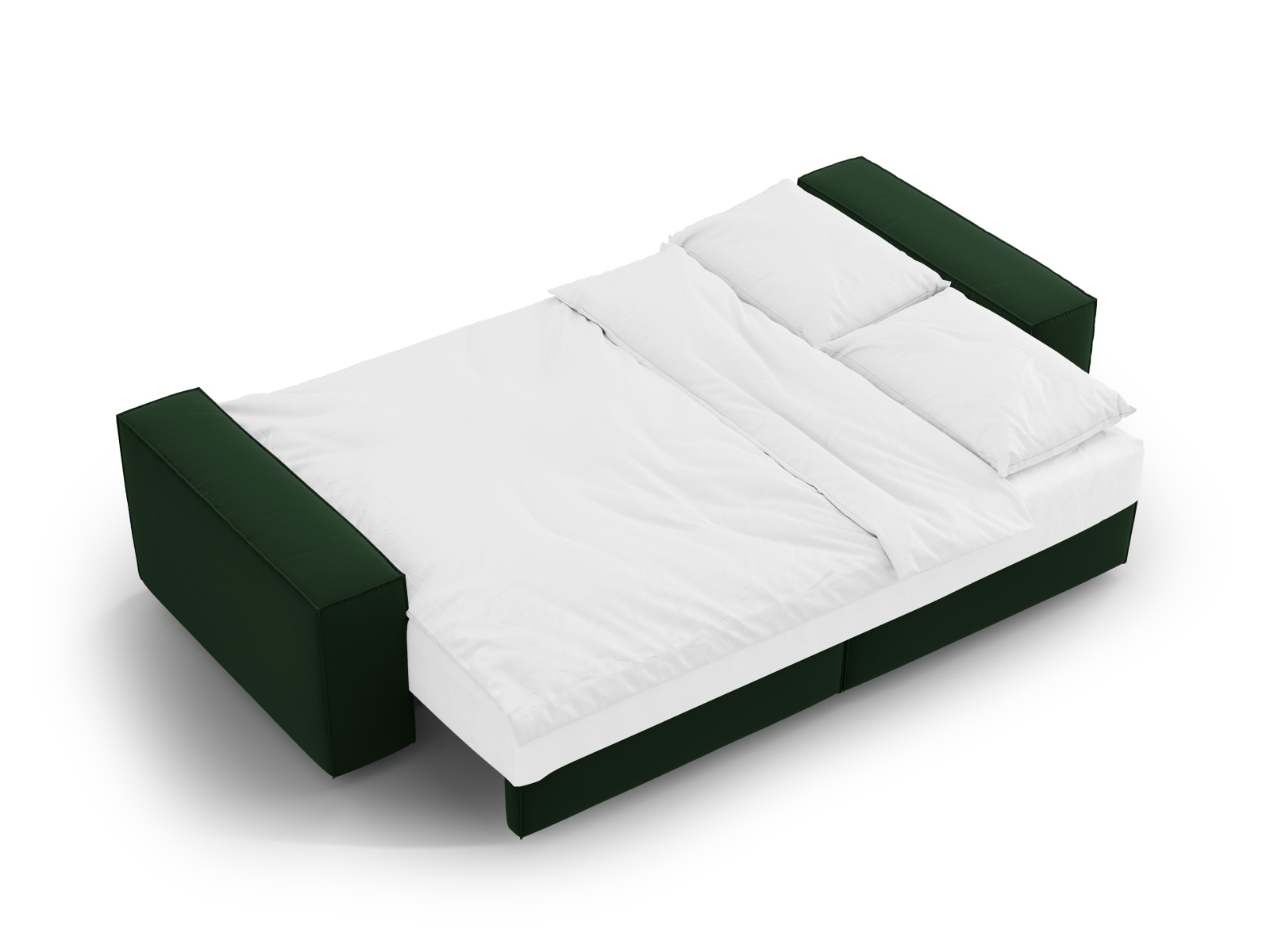 Velvet Sofa With Bed Function And Box, "Jodie", 3 Seats, 247x107x86