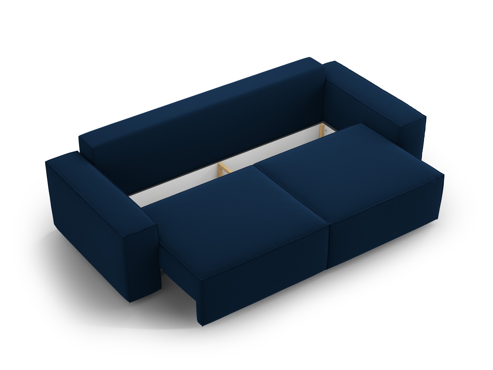 Velvet Sofa With Bed Function And Box, "Jodie", 3 Seats, 247x107x86
