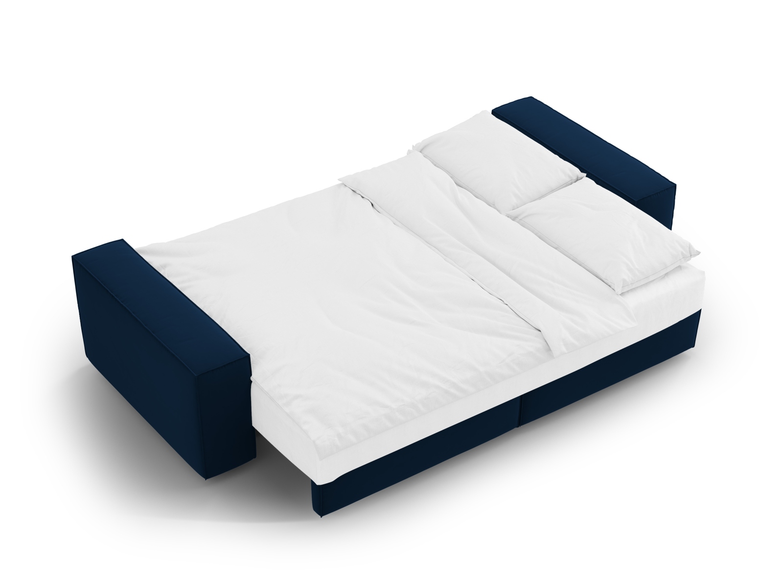 Velvet Sofa With Bed Function And Box, "Jodie", 3 Seats, 247x107x86
