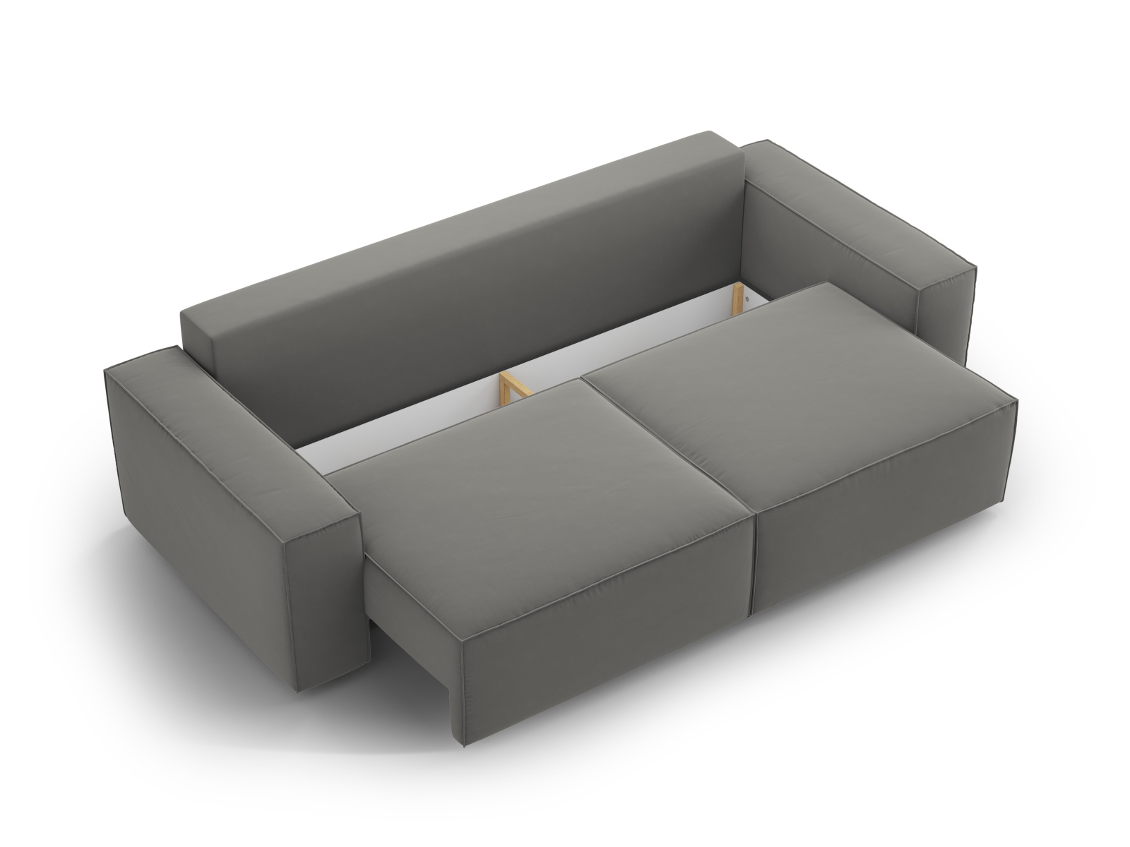 Velvet Sofa With Bed Function And Box, "Jodie", 3 Seats, 247x107x86