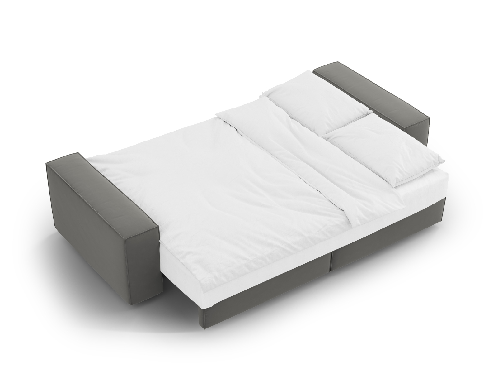 Velvet Sofa With Bed Function And Box, "Jodie", 3 Seats, 247x107x86