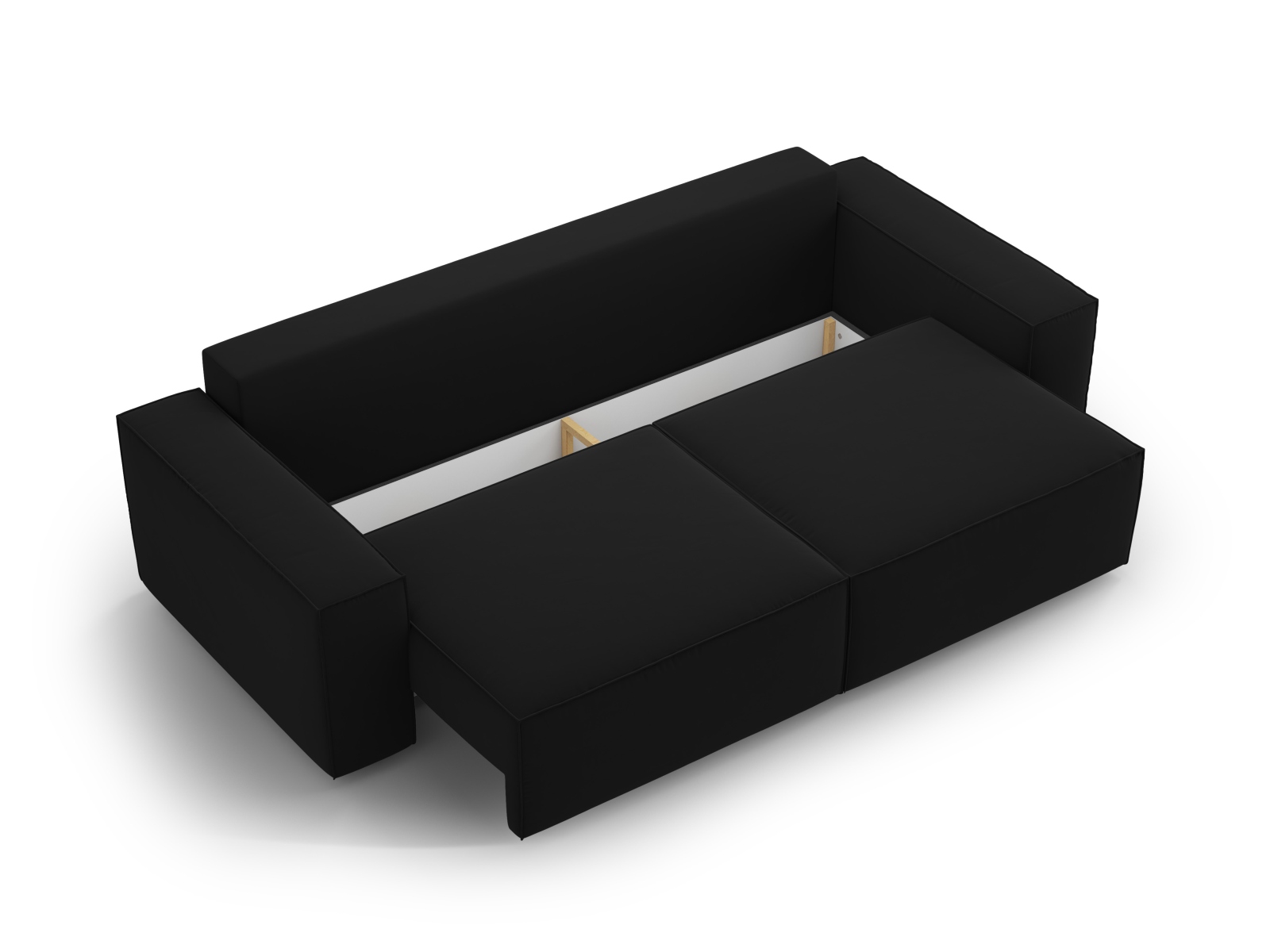 Velvet Sofa With Bed Function And Box, "Jodie", 3 Seats, 247x107x86