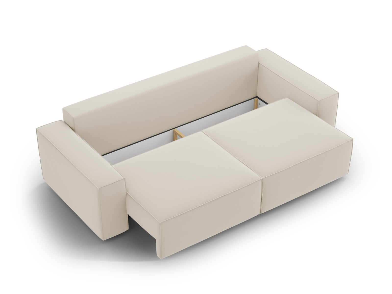 Velvet Sofa With Bed Function And Box, "Jodie", 3 Seats, 247x107x86