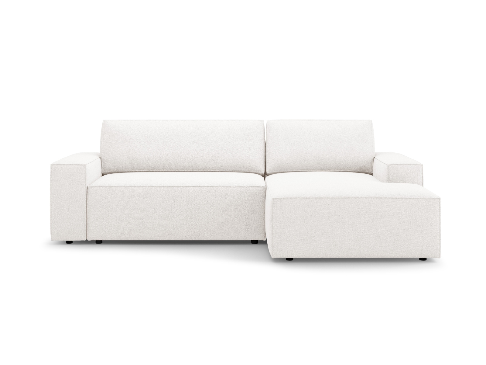 Boucle Right Corner Sofa With Bed Function And Box, "Jodie", 3 Seats, 246x151x86