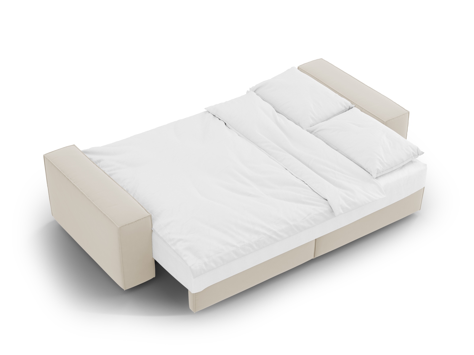 Velvet Sofa With Bed Function And Box, "Jodie", 3 Seats, 247x107x86
