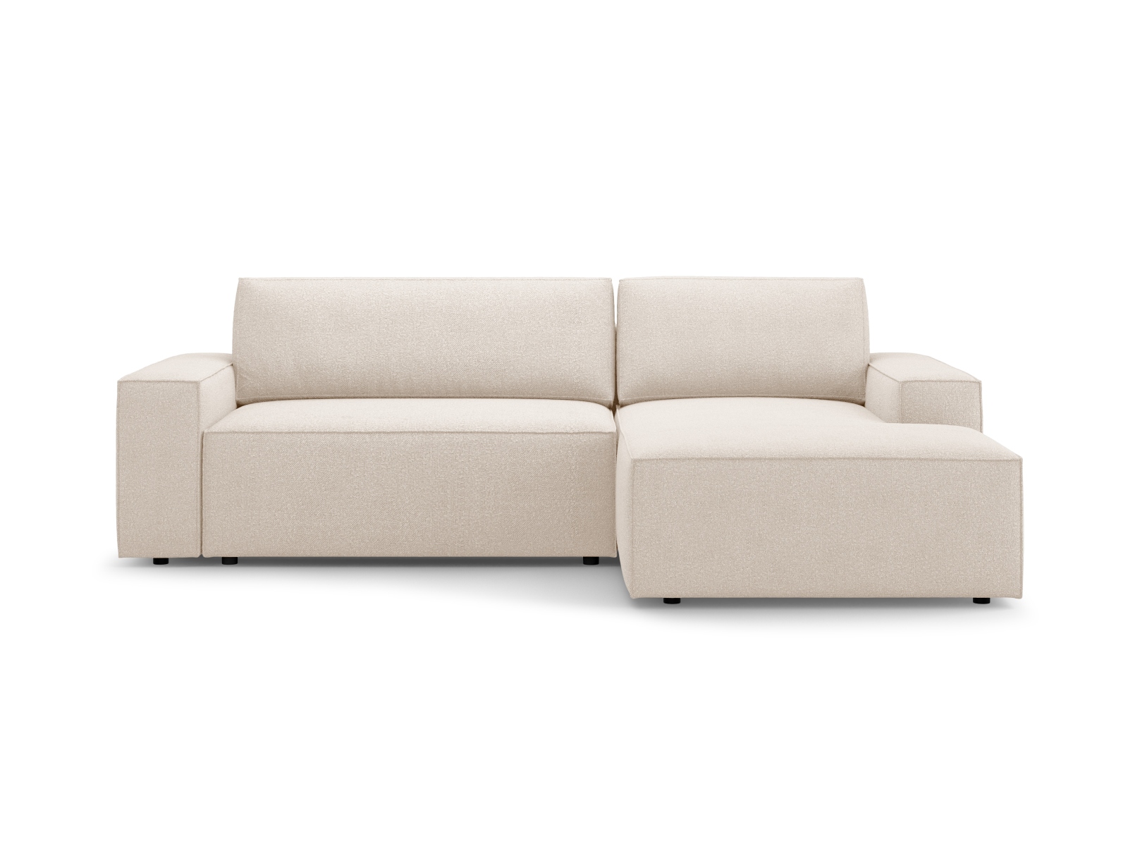 Boucle Right Corner Sofa With Bed Function And Box, "Jodie", 3 Seats, 246x151x86
