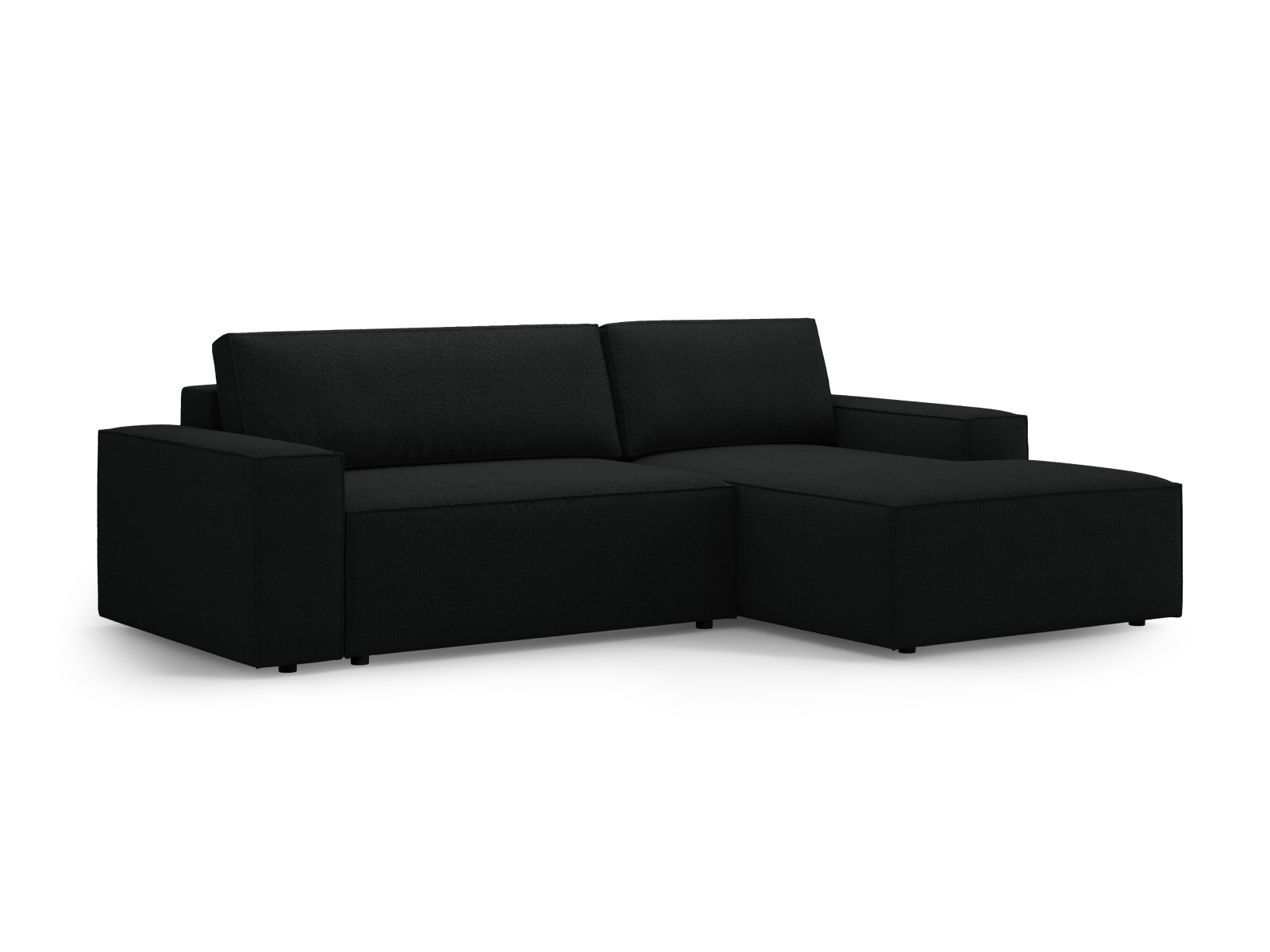 Boucle Right Corner Sofa With Bed Function And Box, "Jodie", 3 Seats, 246x151x86