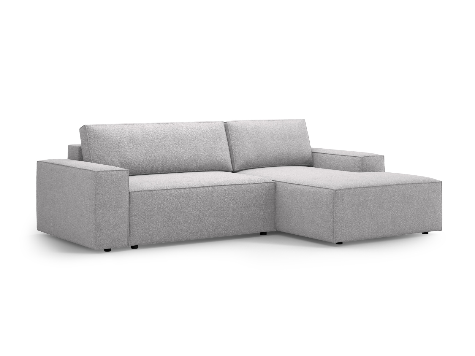 Boucle Right Corner Sofa With Bed Function And Box, "Jodie", 3 Seats, 246x151x86
