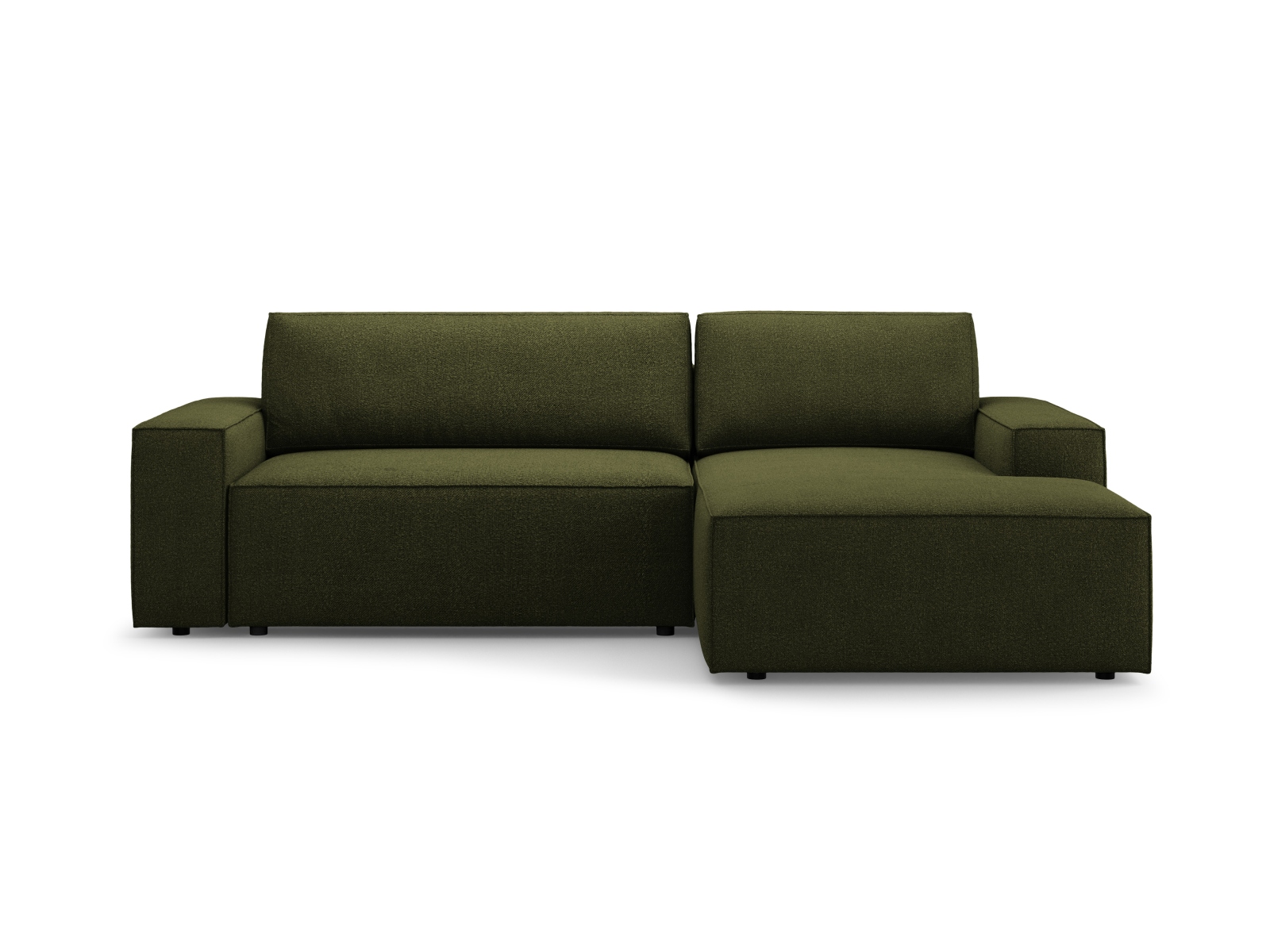 Boucle Right Corner Sofa With Bed Function And Box, "Jodie", 3 Seats, 246x151x86