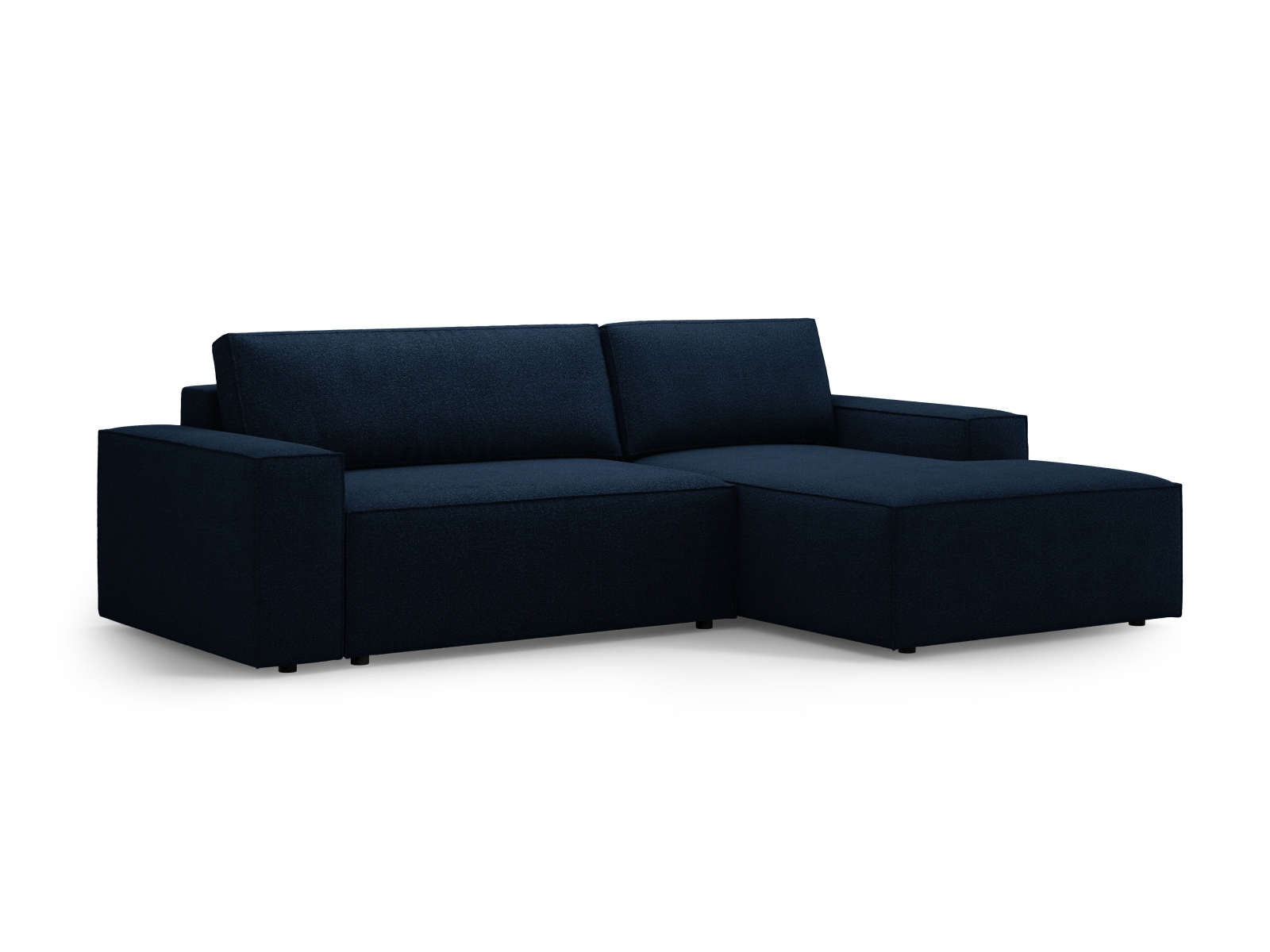 Boucle Right Corner Sofa With Bed Function And Box, "Jodie", 3 Seats, 246x151x86