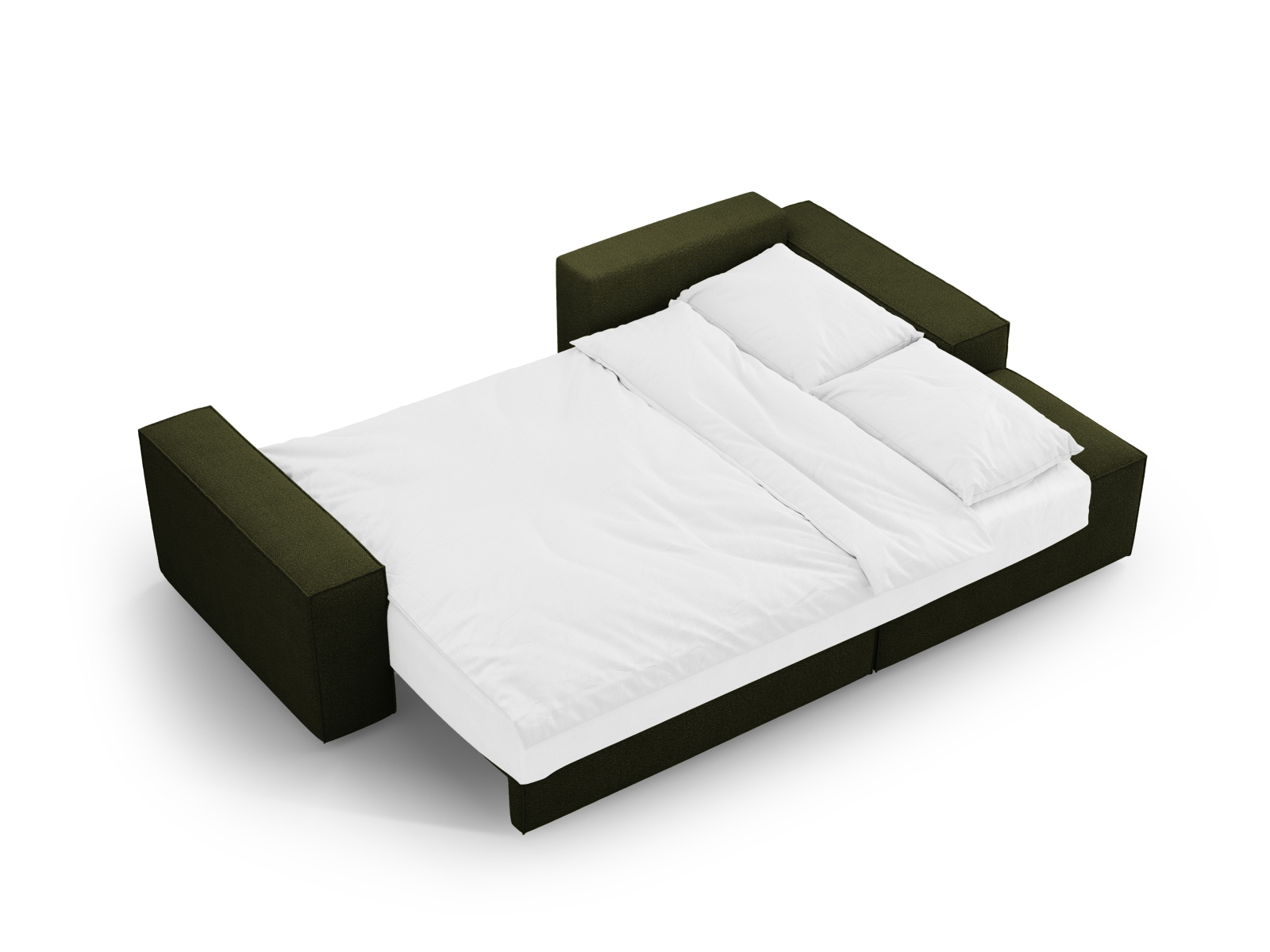 Boucle Right Corner Sofa With Bed Function And Box, "Jodie", 3 Seats, 246x151x86