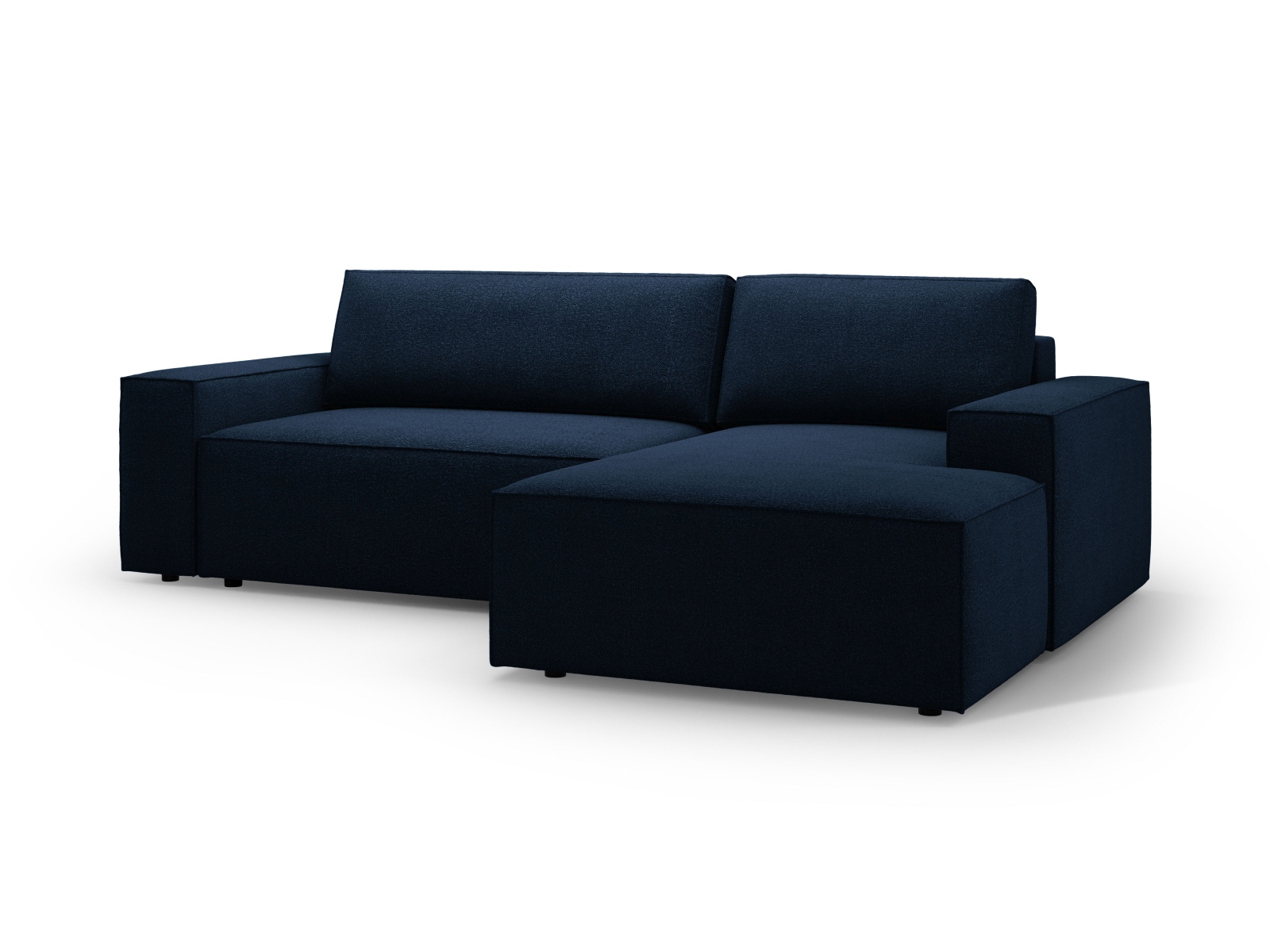 Boucle Right Corner Sofa With Bed Function And Box, "Jodie", 3 Seats, 246x151x86