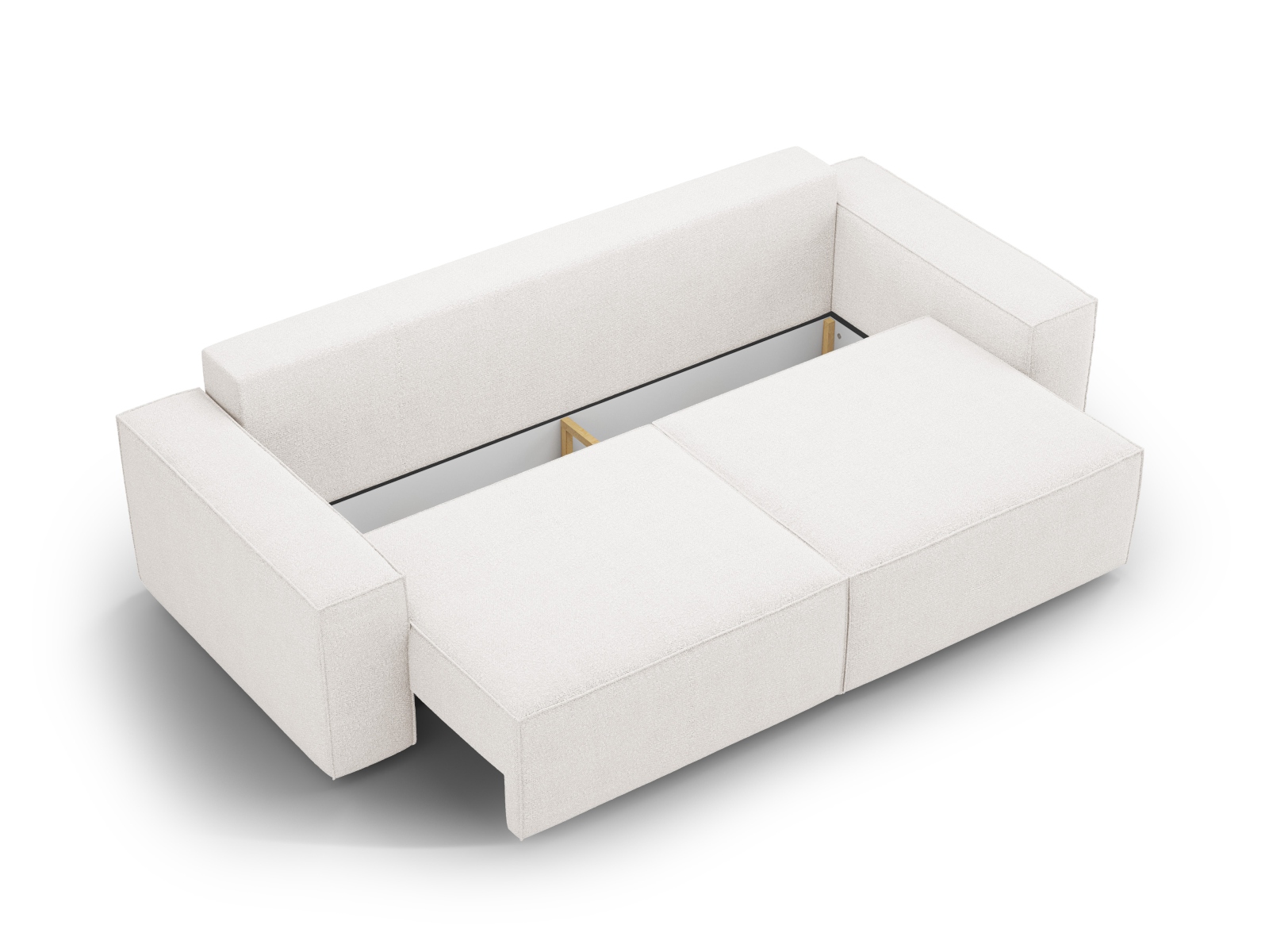 Boucle Sofa With Bed Function And Box, "Jodie", 3 Seats, 247x107x86