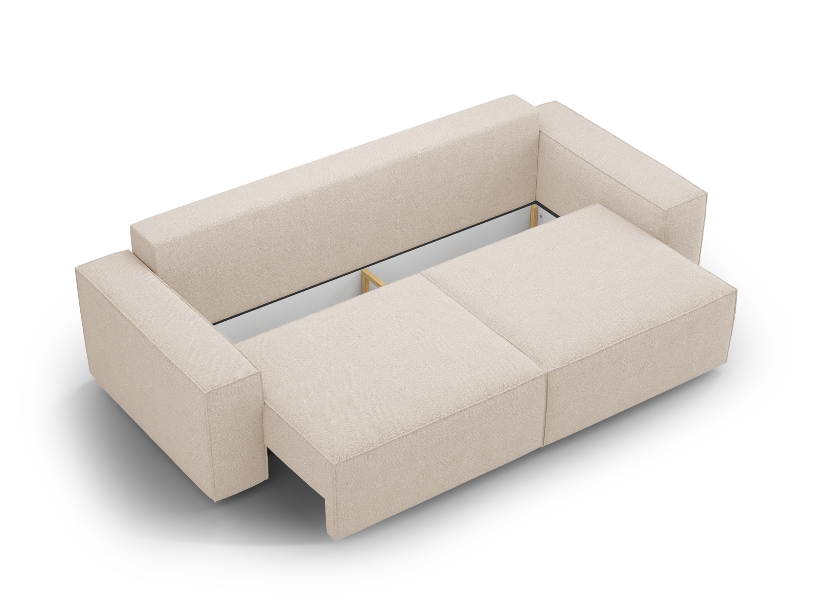 Boucle Sofa With Bed Function And Box, "Jodie", 3 Seats, 247x107x86