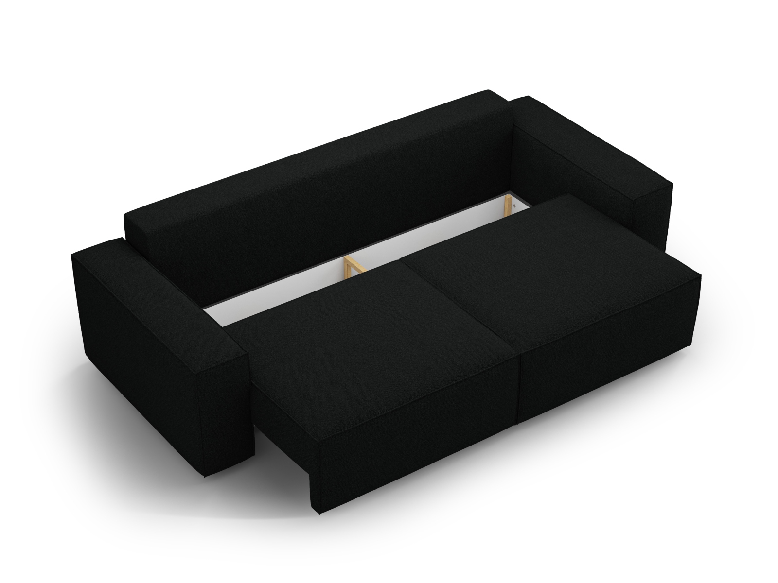 Boucle Sofa With Bed Function And Box, "Jodie", 3 Seats, 247x107x86