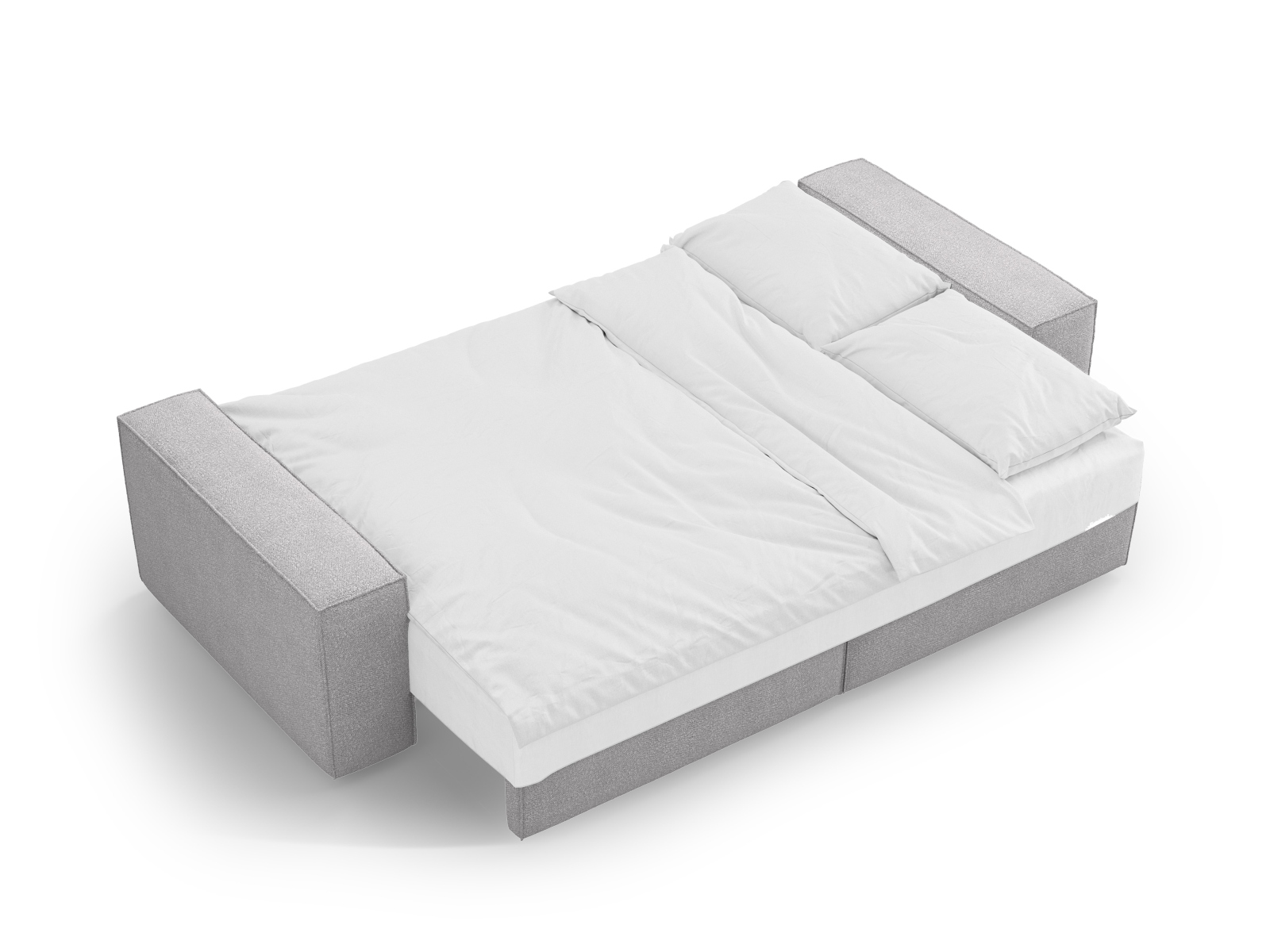 Boucle Sofa With Bed Function And Box, "Jodie", 3 Seats, 247x107x86