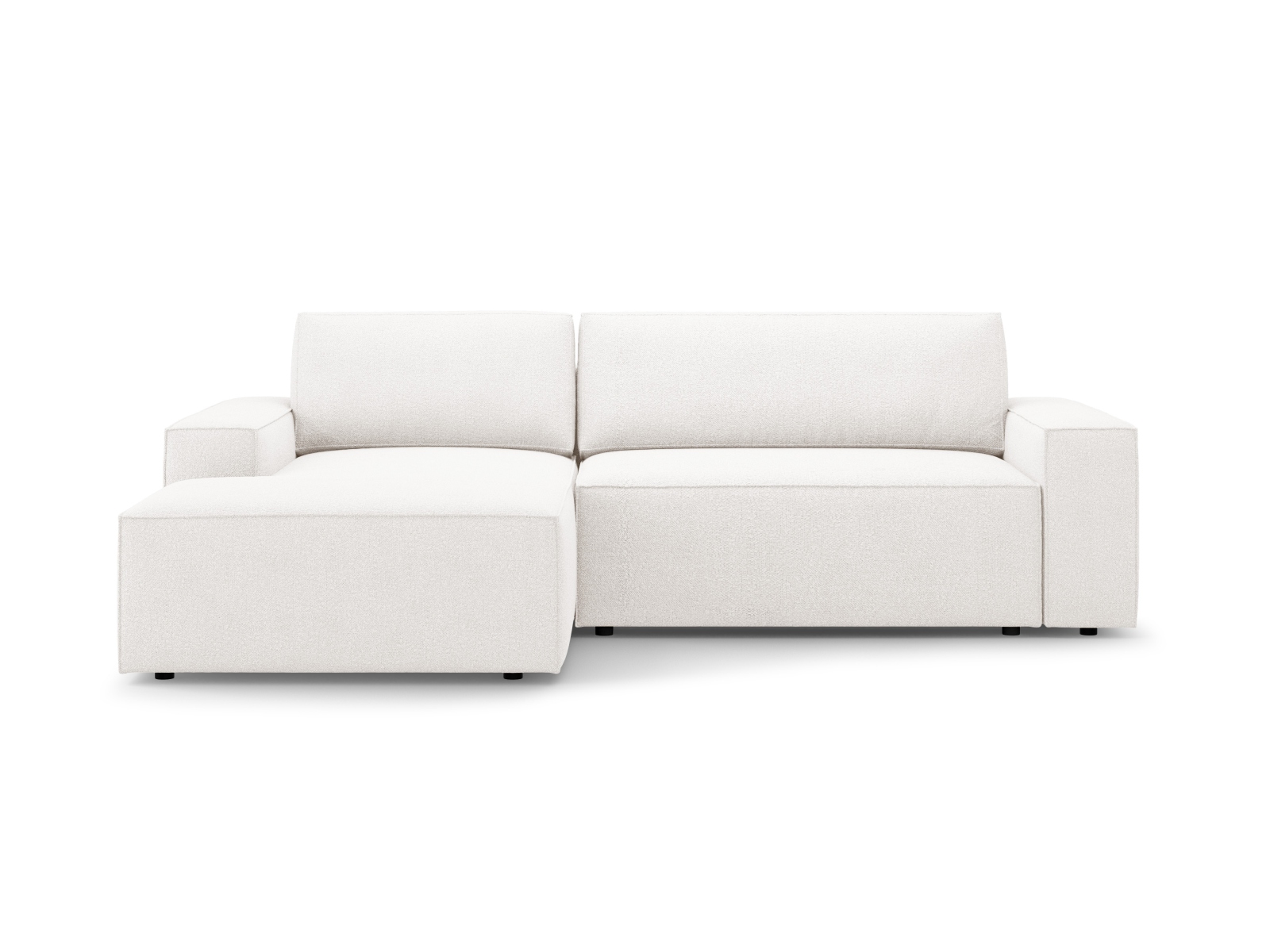 Boucle Left Corner Sofa With Bed Function And Box, "Jodie", 3 Seats, 246x151x86