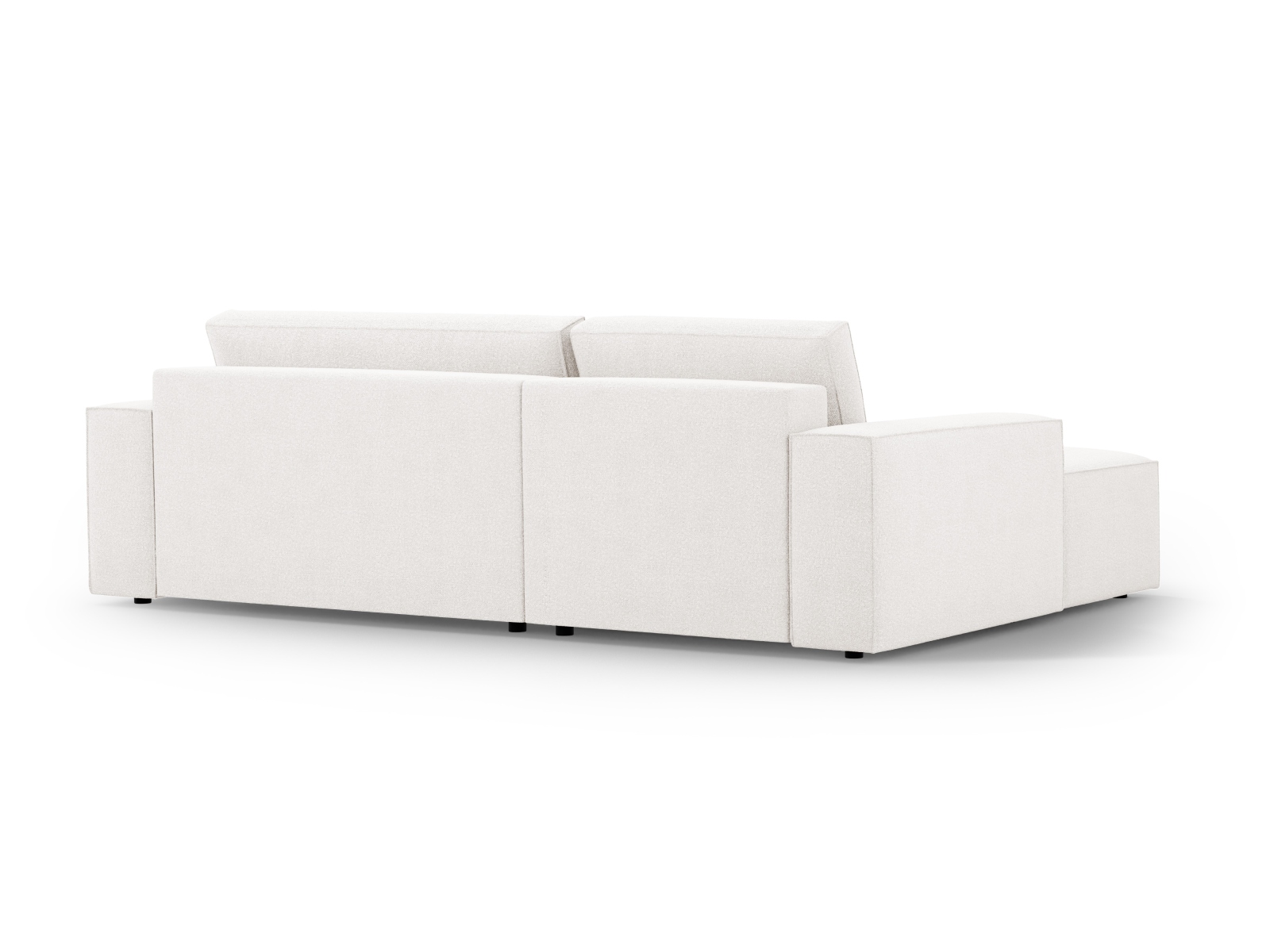 Boucle Left Corner Sofa With Bed Function And Box, "Jodie", 3 Seats, 246x151x86