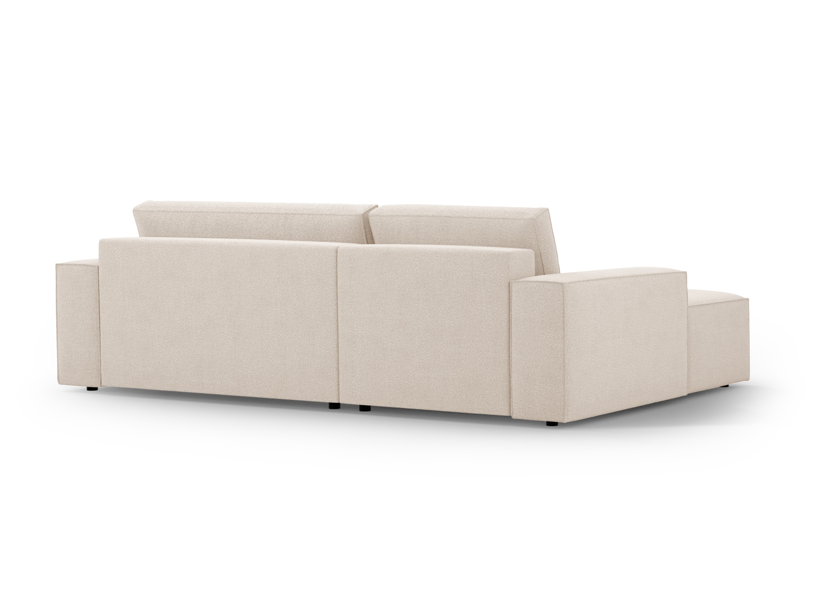 Boucle Left Corner Sofa With Bed Function And Box, "Jodie", 3 Seats, 246x151x86