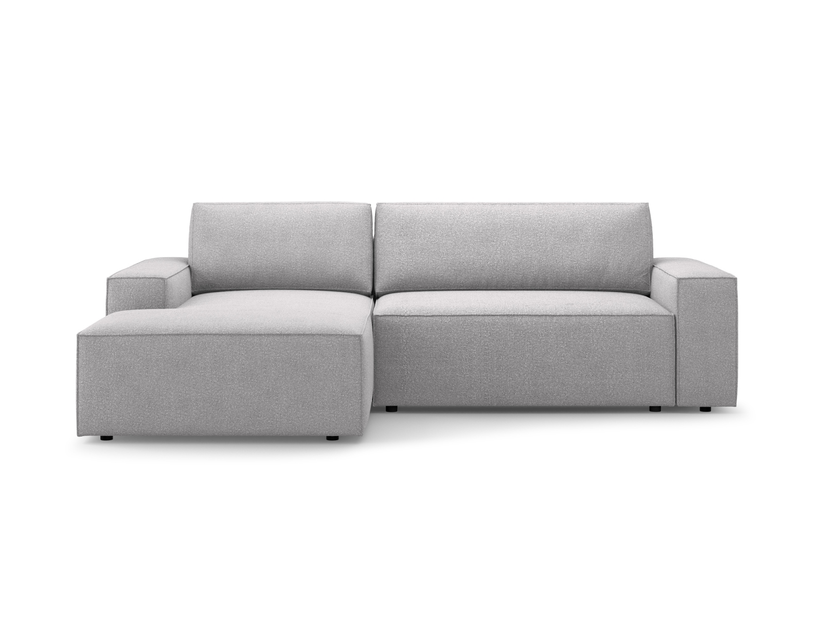 Boucle Left Corner Sofa With Bed Function And Box, "Jodie", 3 Seats, 246x151x86