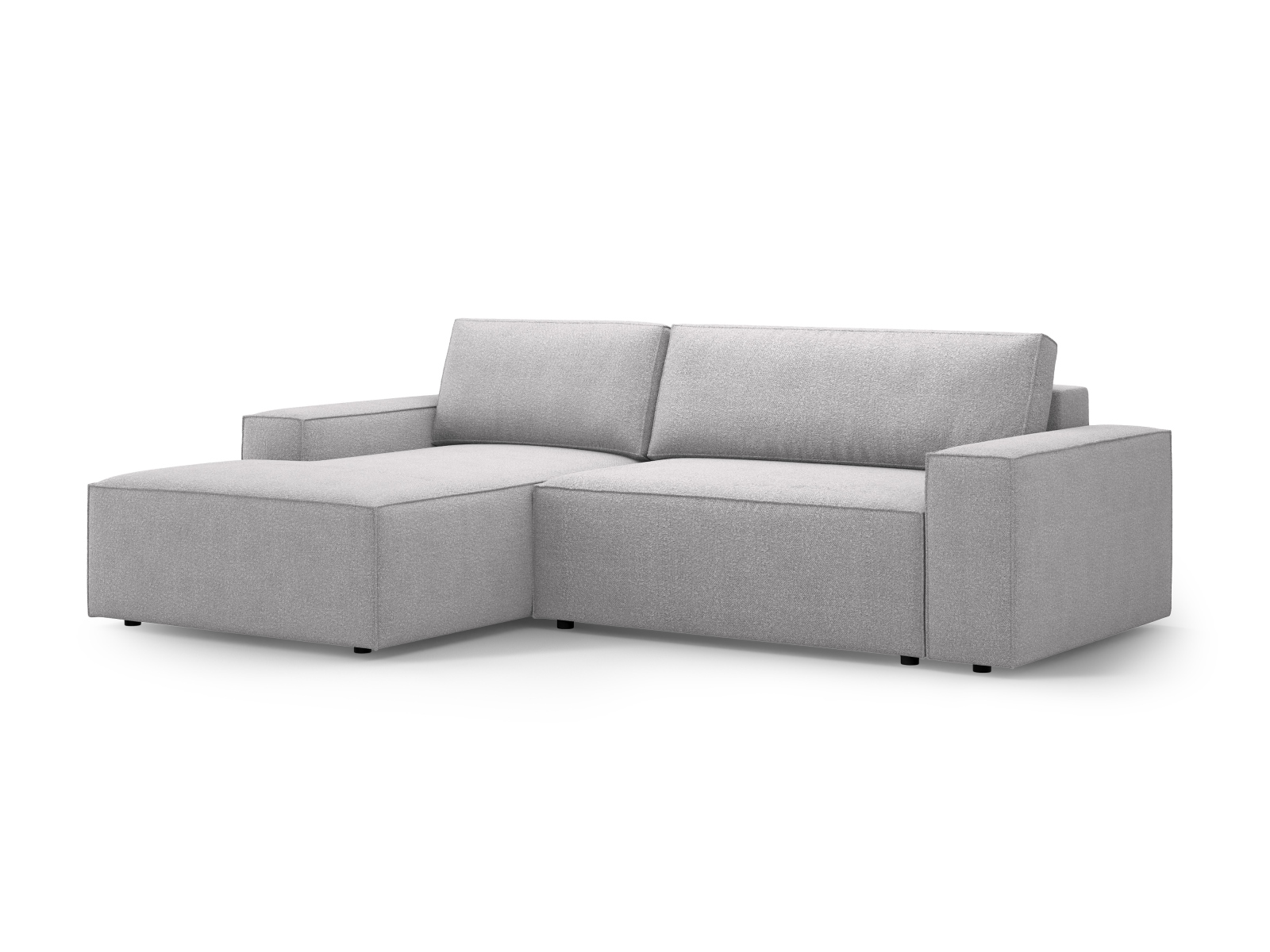 Boucle Left Corner Sofa With Bed Function And Box, "Jodie", 3 Seats, 246x151x86