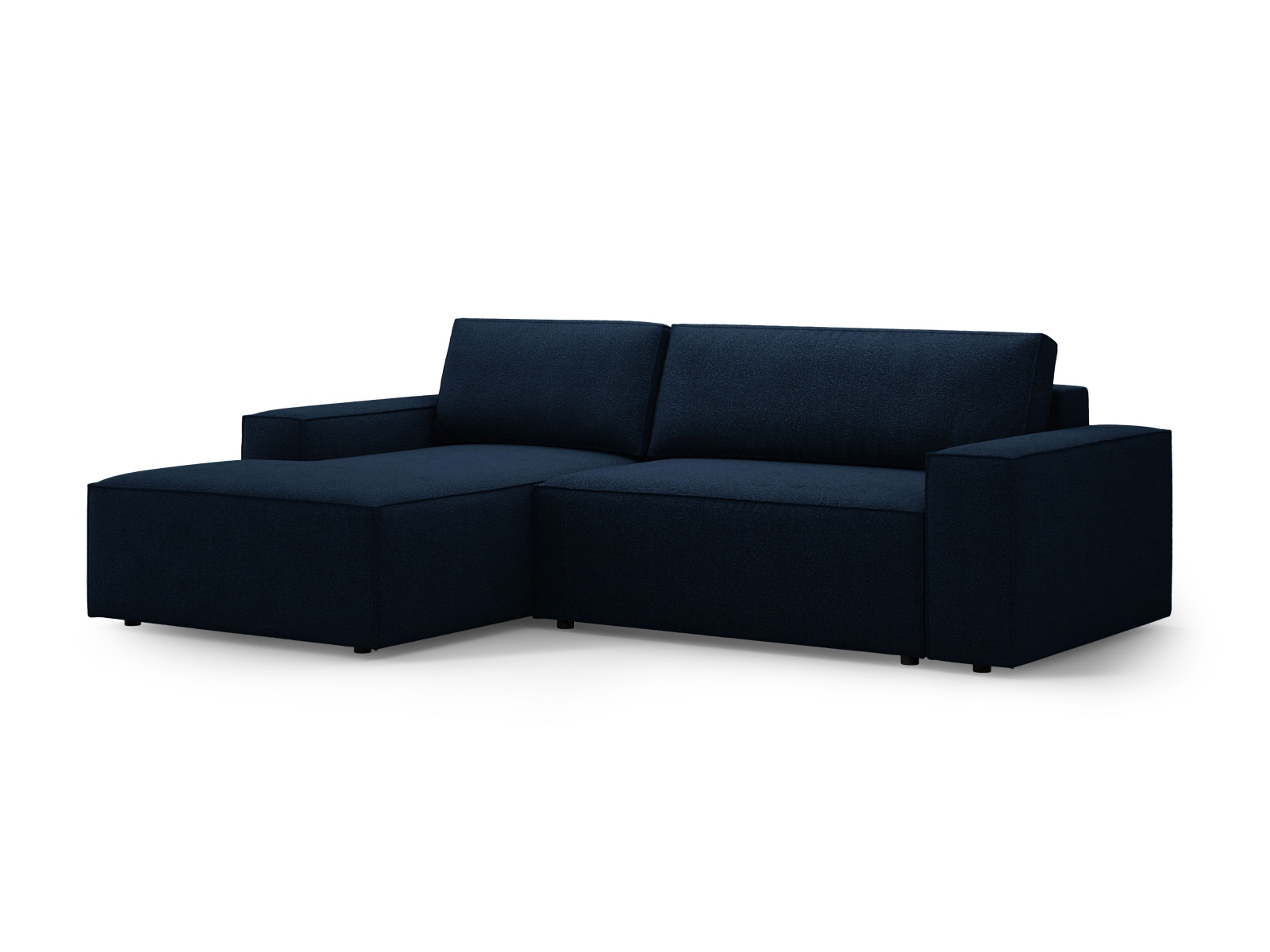 Boucle Left Corner Sofa With Bed Function And Box, "Jodie", 3 Seats, 246x151x86