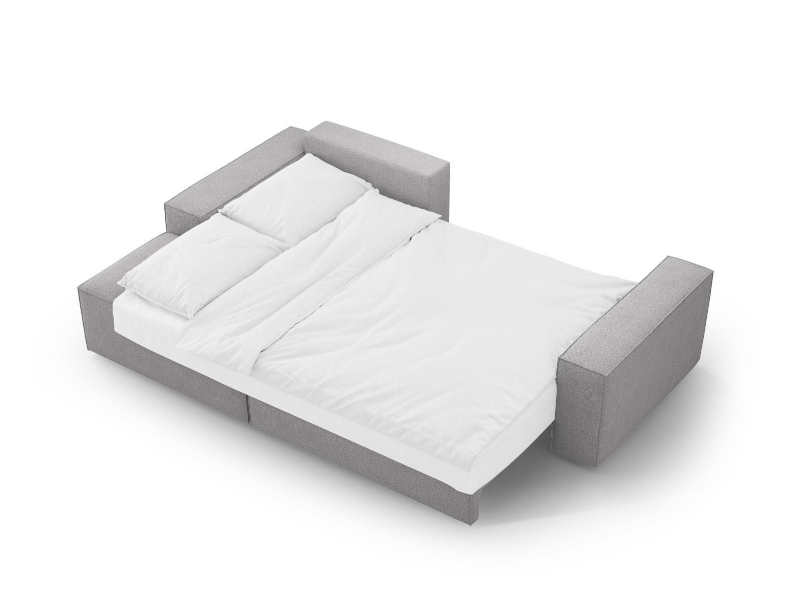 Boucle Left Corner Sofa With Bed Function And Box, "Jodie", 3 Seats, 246x151x86