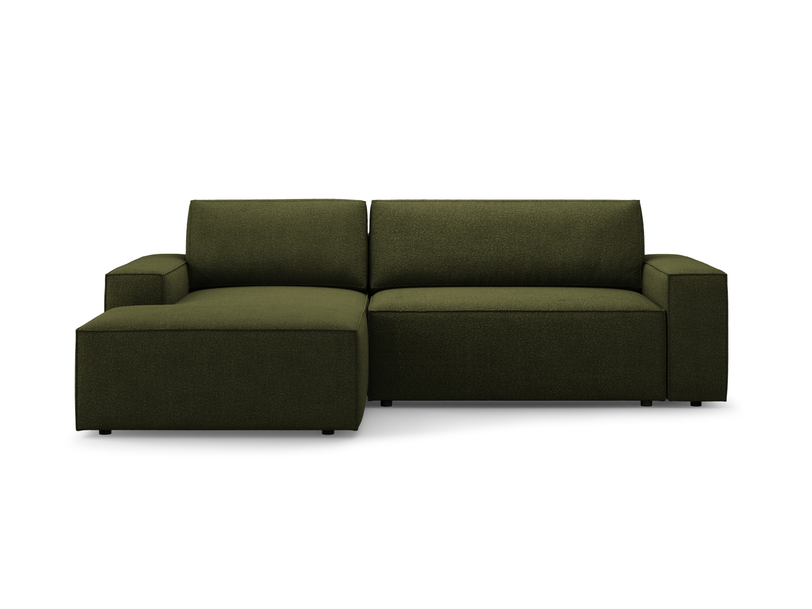 Boucle Left Corner Sofa With Bed Function And Box, "Jodie", 3 Seats, 246x151x86