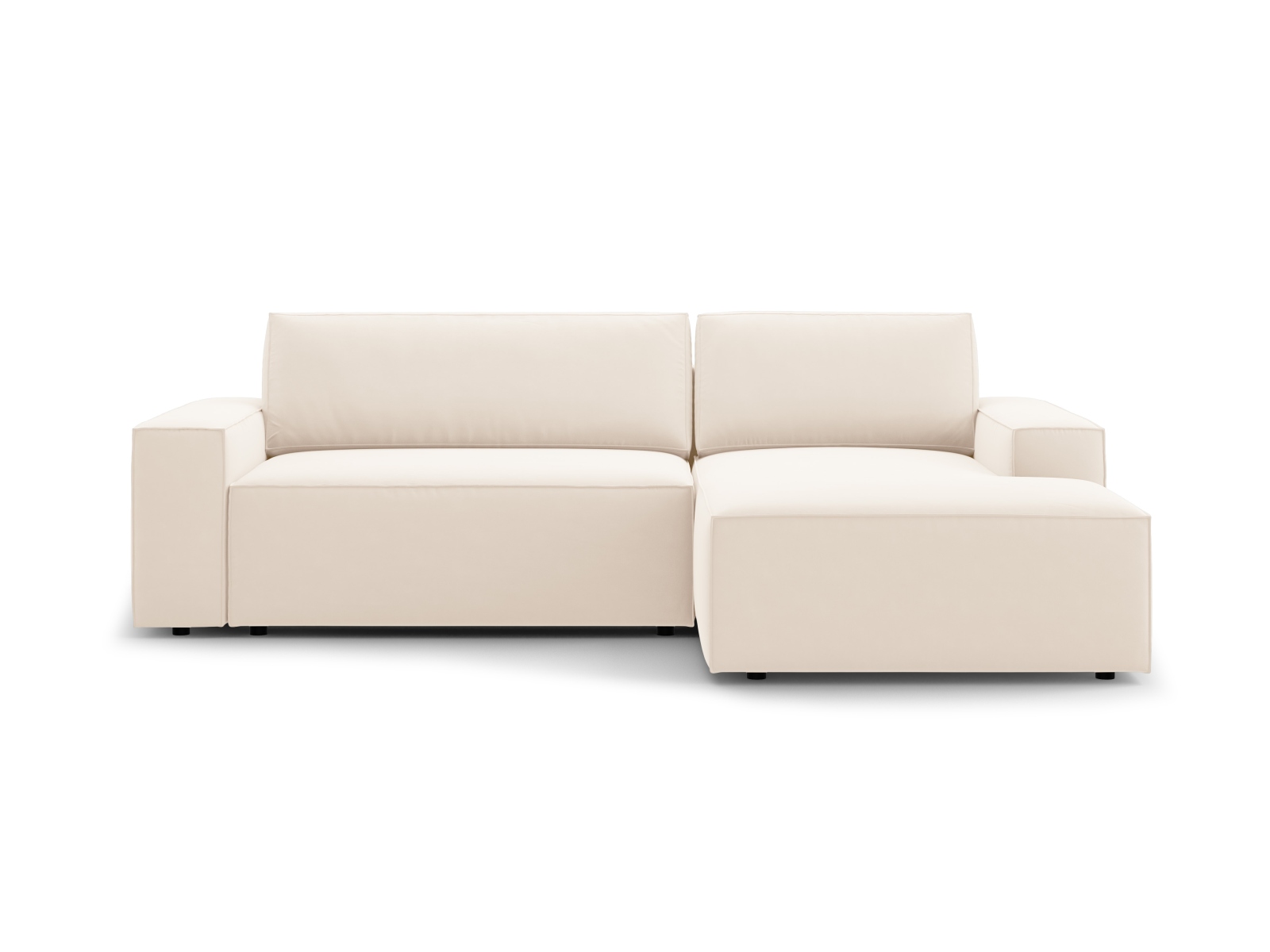 Velvet Right Corner Sofa With Bed Function And Box, "Jodie", 3 Seats, 246x151x86