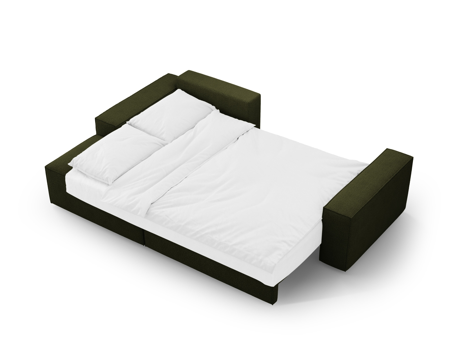 Boucle Left Corner Sofa With Bed Function And Box, "Jodie", 3 Seats, 246x151x86
