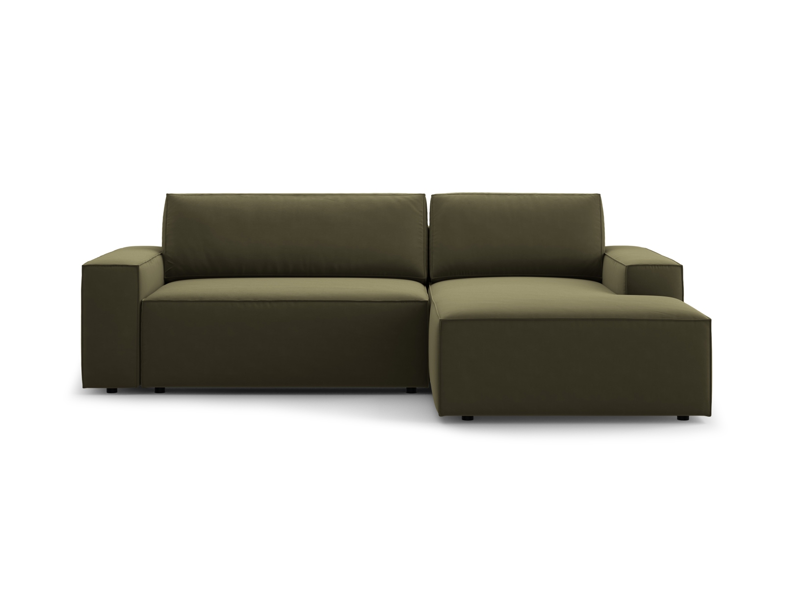 Velvet Right Corner Sofa With Bed Function And Box, "Jodie", 3 Seats, 246x151x86
