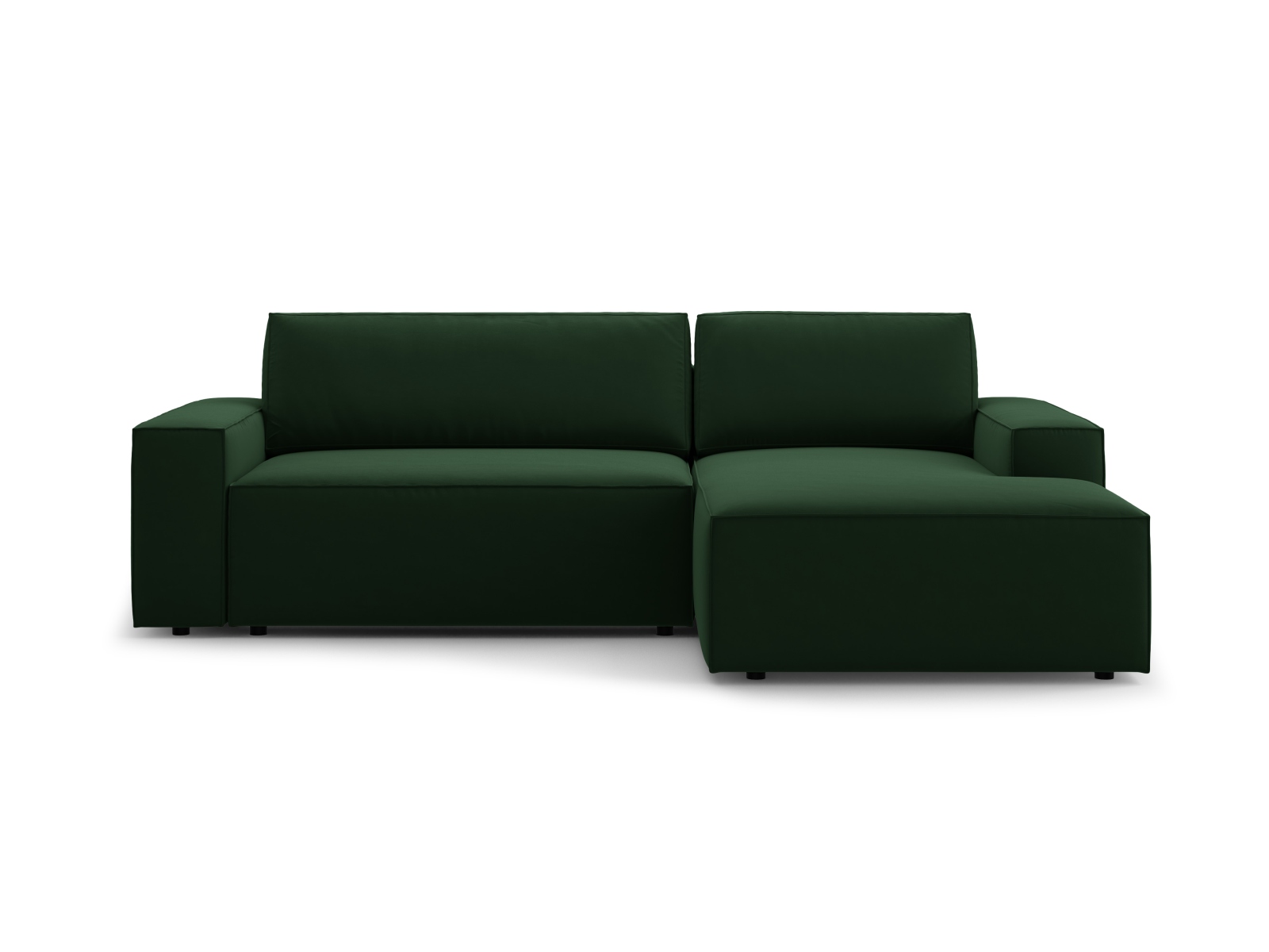 Velvet Right Corner Sofa With Bed Function And Box, "Jodie", 3 Seats, 246x151x86