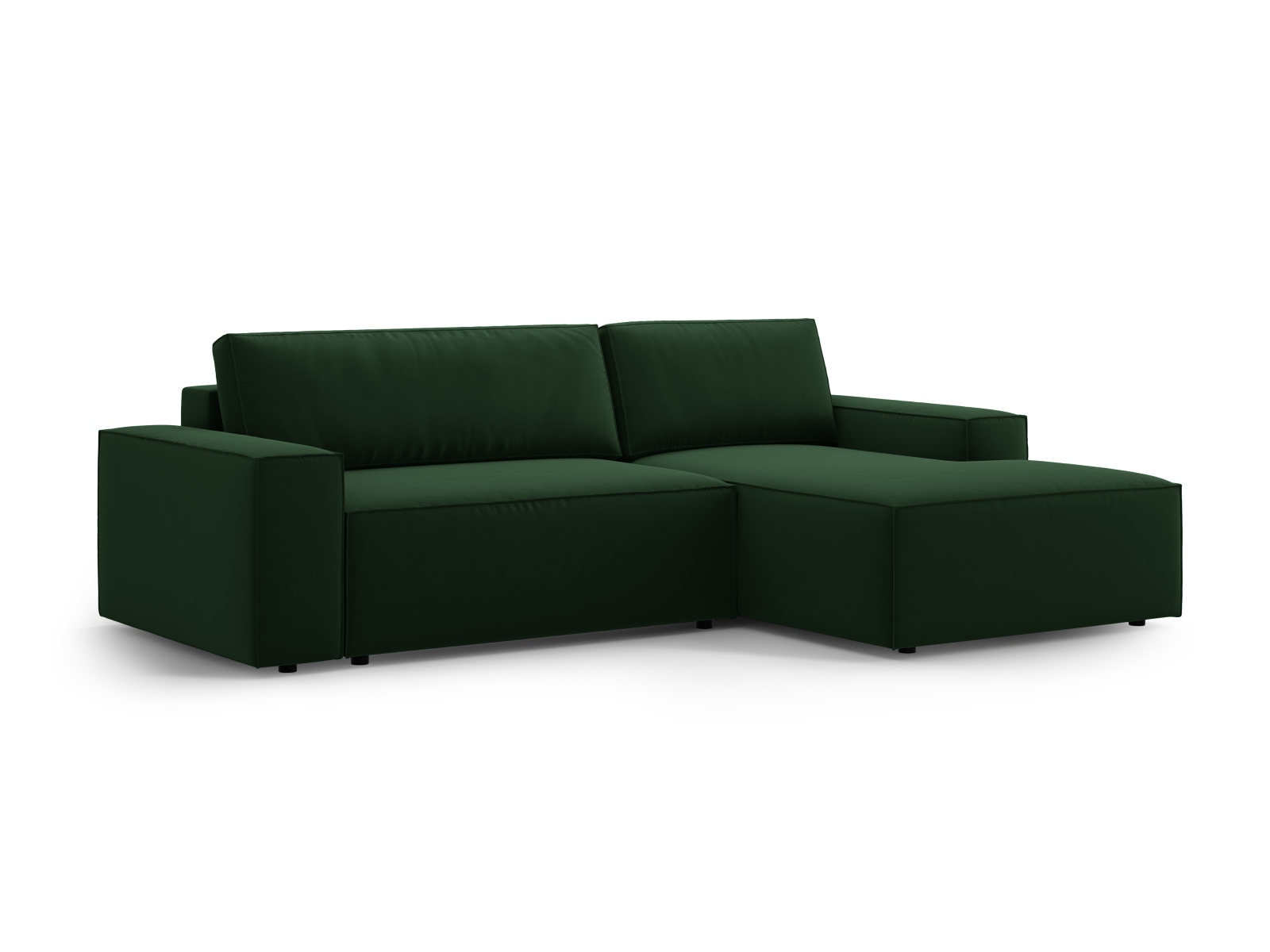 Velvet Right Corner Sofa With Bed Function And Box, "Jodie", 3 Seats, 246x151x86