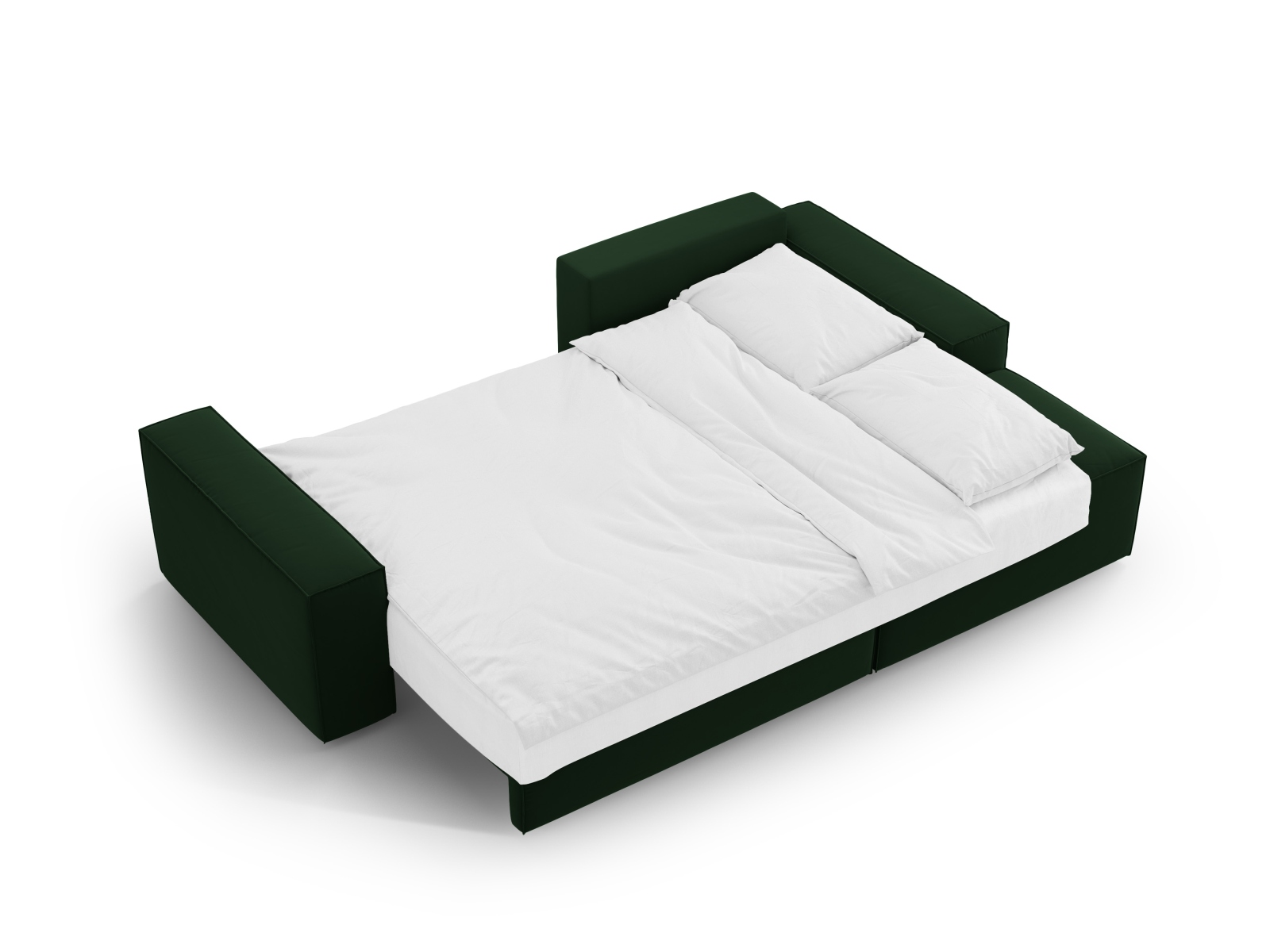 Velvet Right Corner Sofa With Bed Function And Box, "Jodie", 3 Seats, 246x151x86