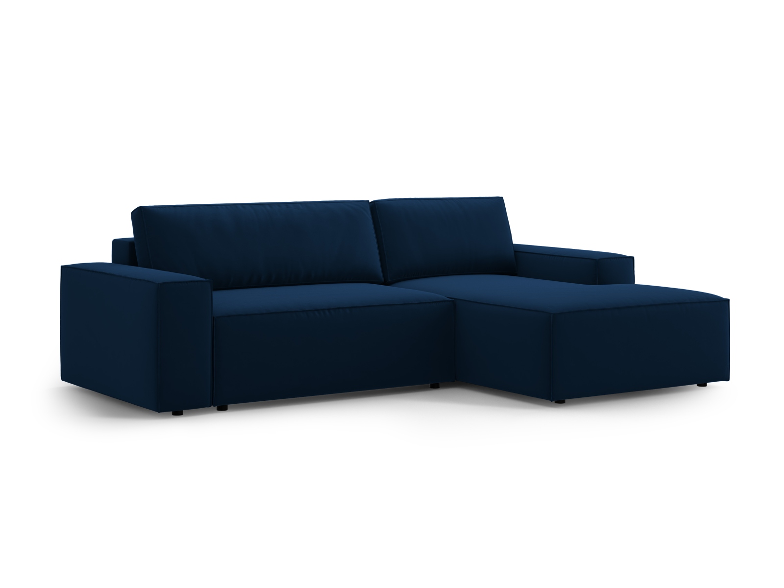 Velvet Right Corner Sofa With Bed Function And Box, "Jodie", 3 Seats, 246x151x86